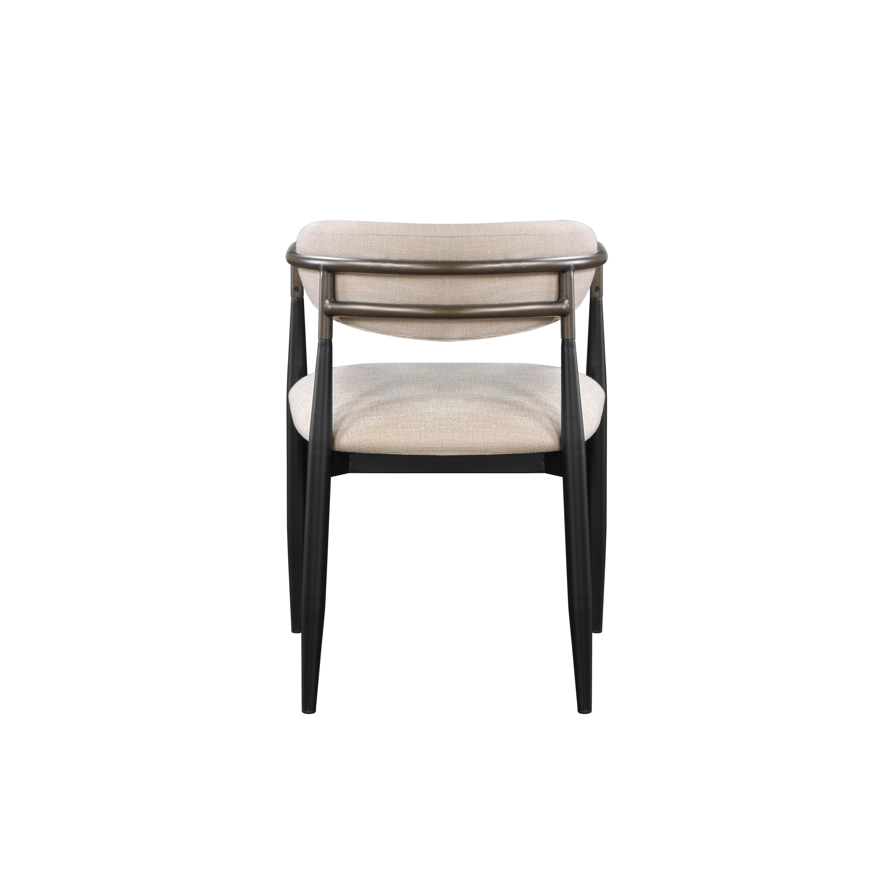 Beige and Black Armchair with Open Back - Set of 2