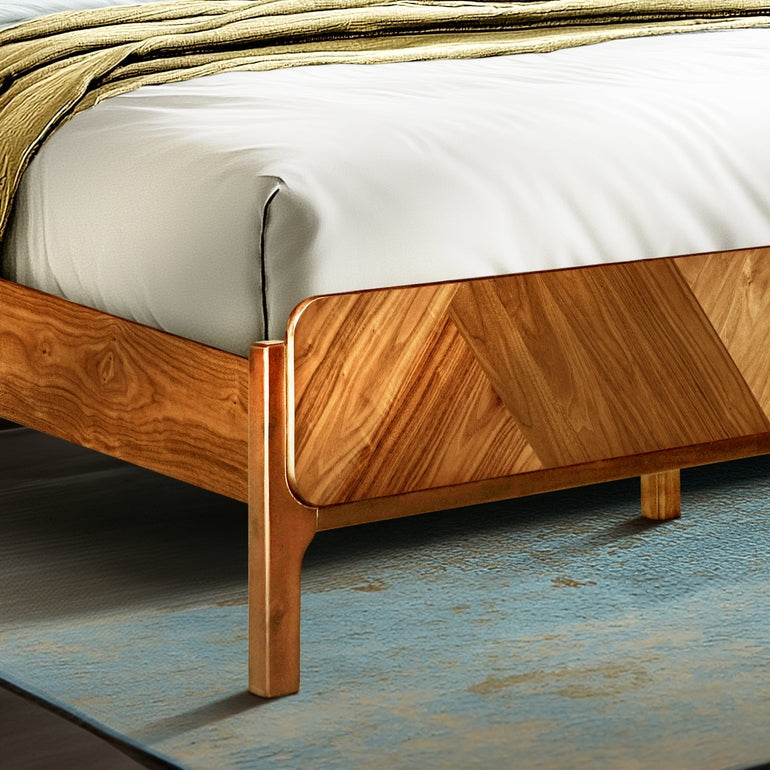Bifrost Platform Bed Frame With Headboard in Caramel or Walnut Finish
