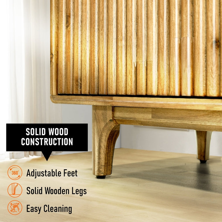 Megsu Bosk Wood Fluted TV Stand - 2 Colors