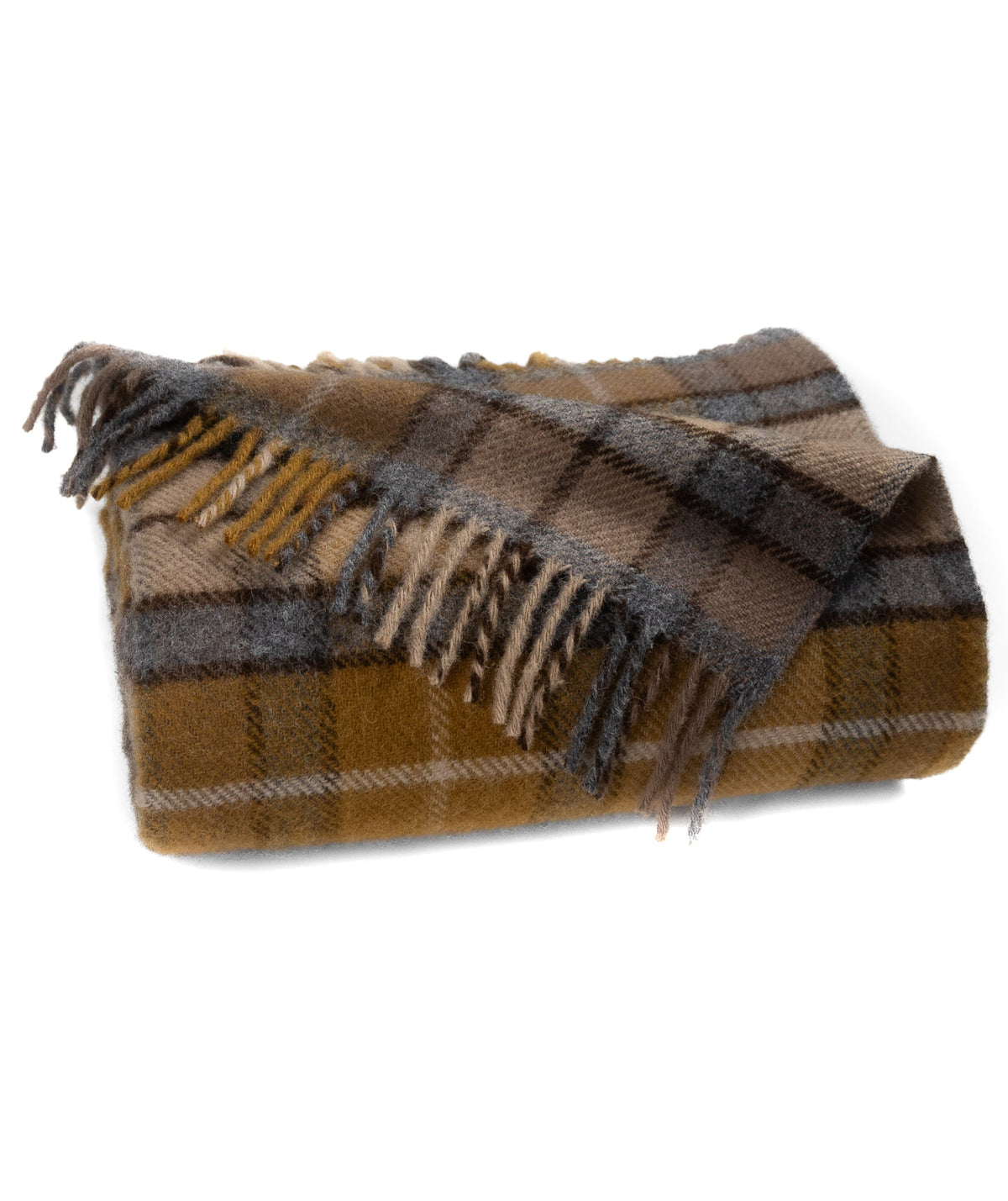 Highland Tweeds Pure New Wool Fluffy Throw - Natural Buchanan