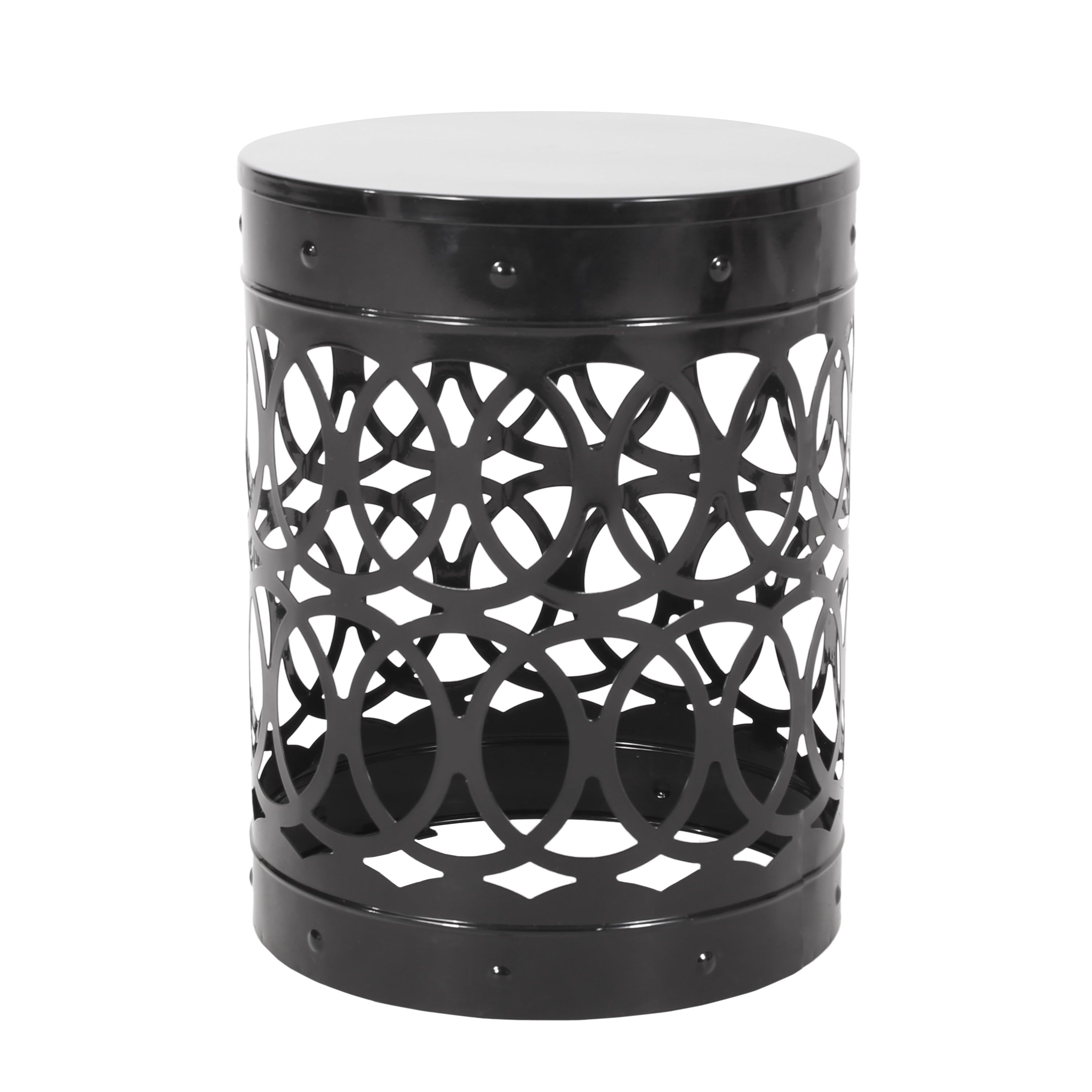 Black Powder Coated Iron End Tables - Set of 2