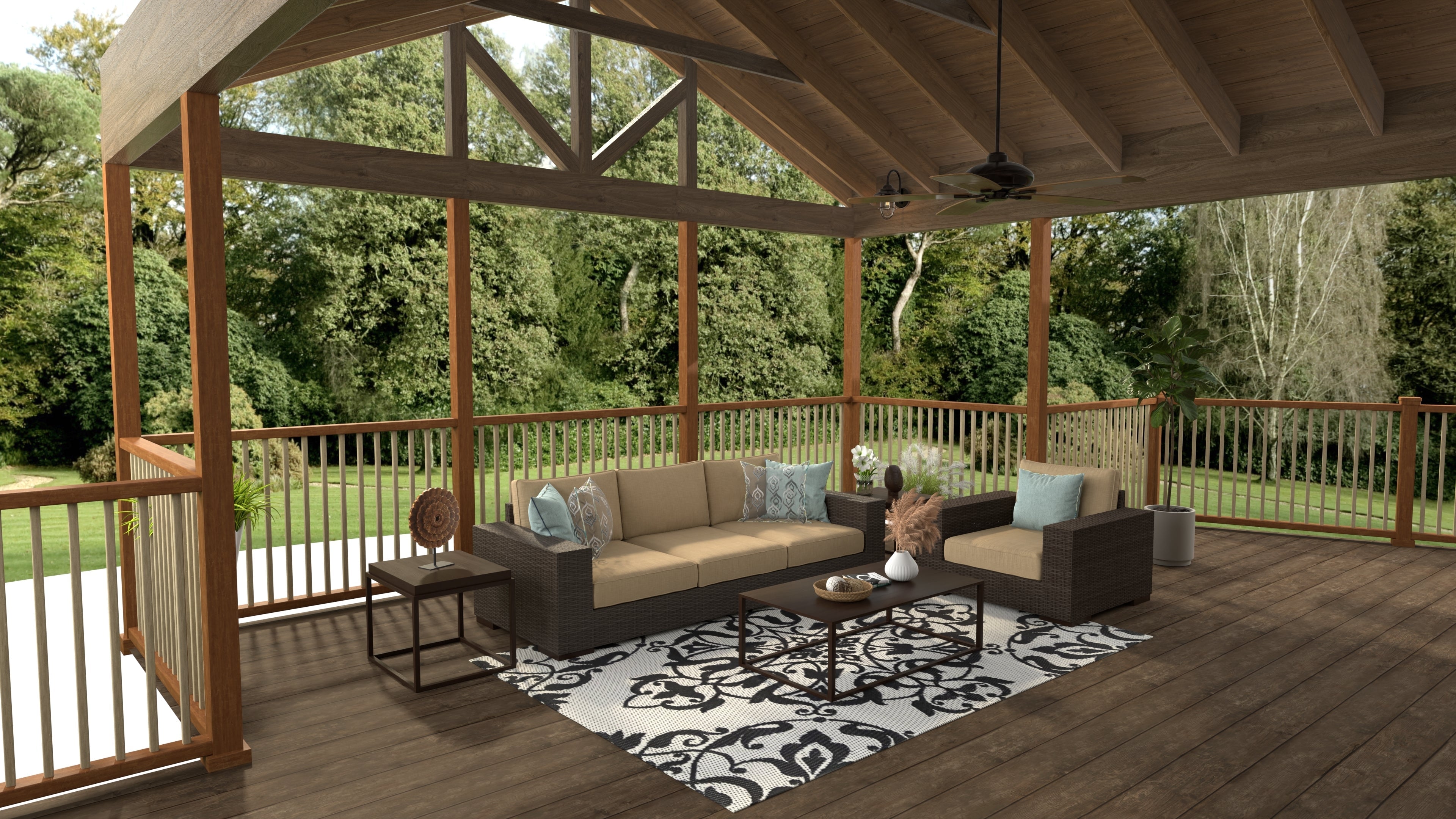 New Wrought Iron Black & White Reversible Outdoor Mat