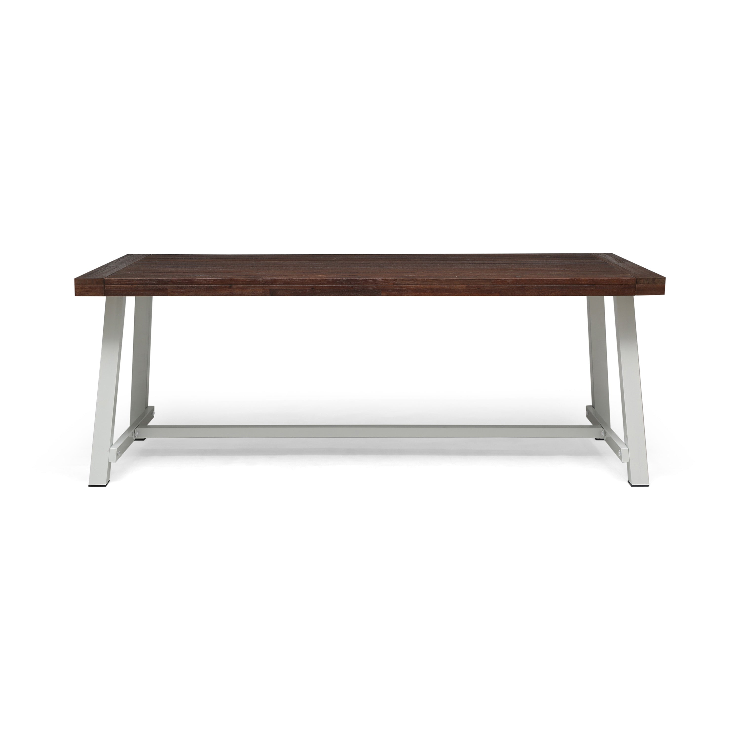Outdoor Acacia Dining Table with Metal Legs - 79 inch