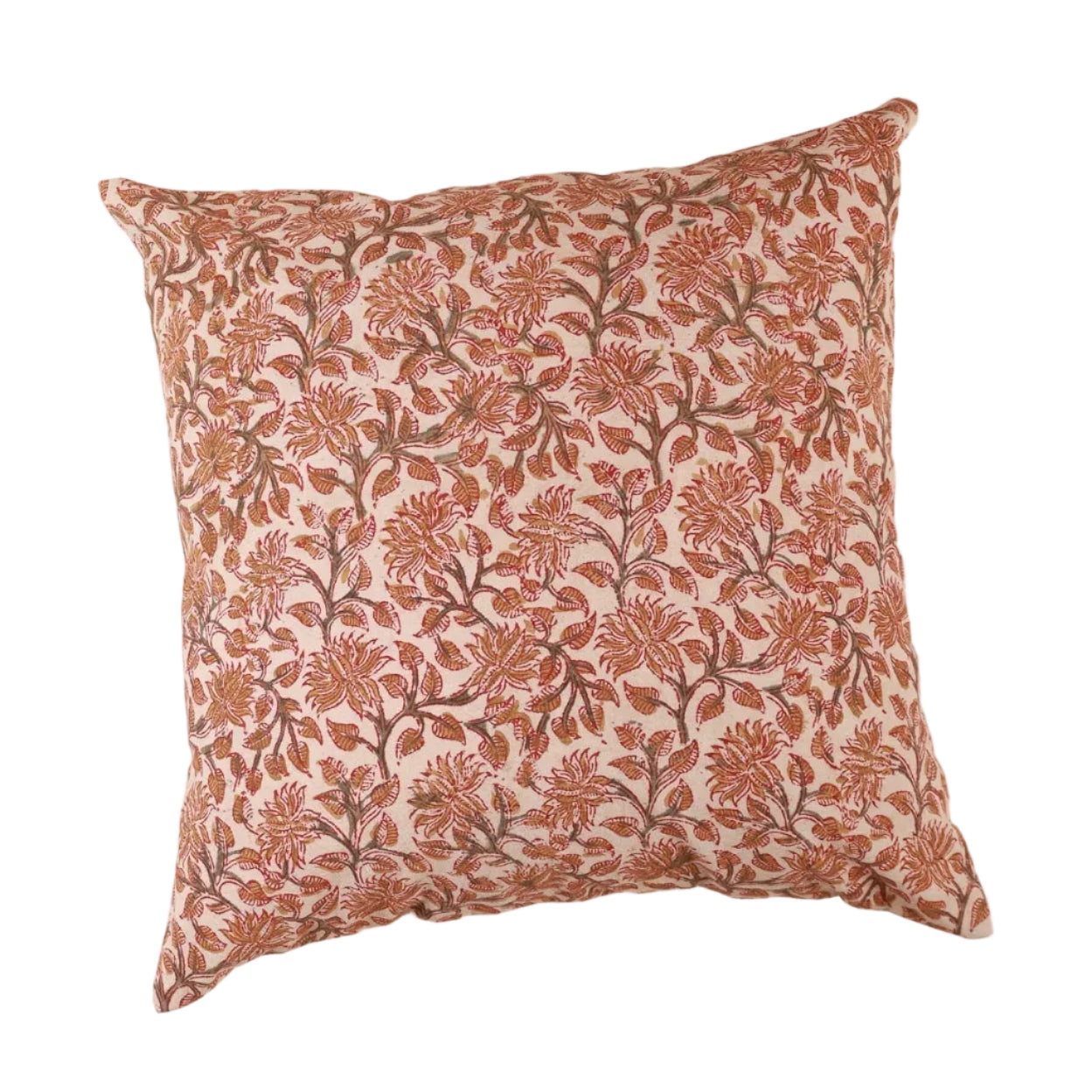 Autumn Grove Kalamkari Handcrafted Pillow
