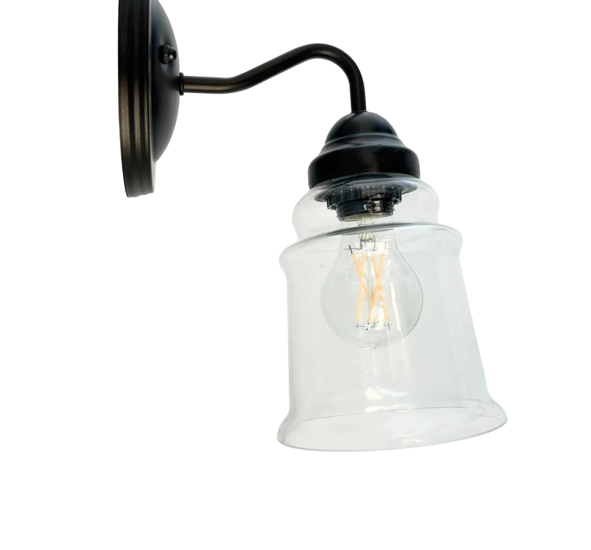 Clear Tiered Bell Wall Sconce