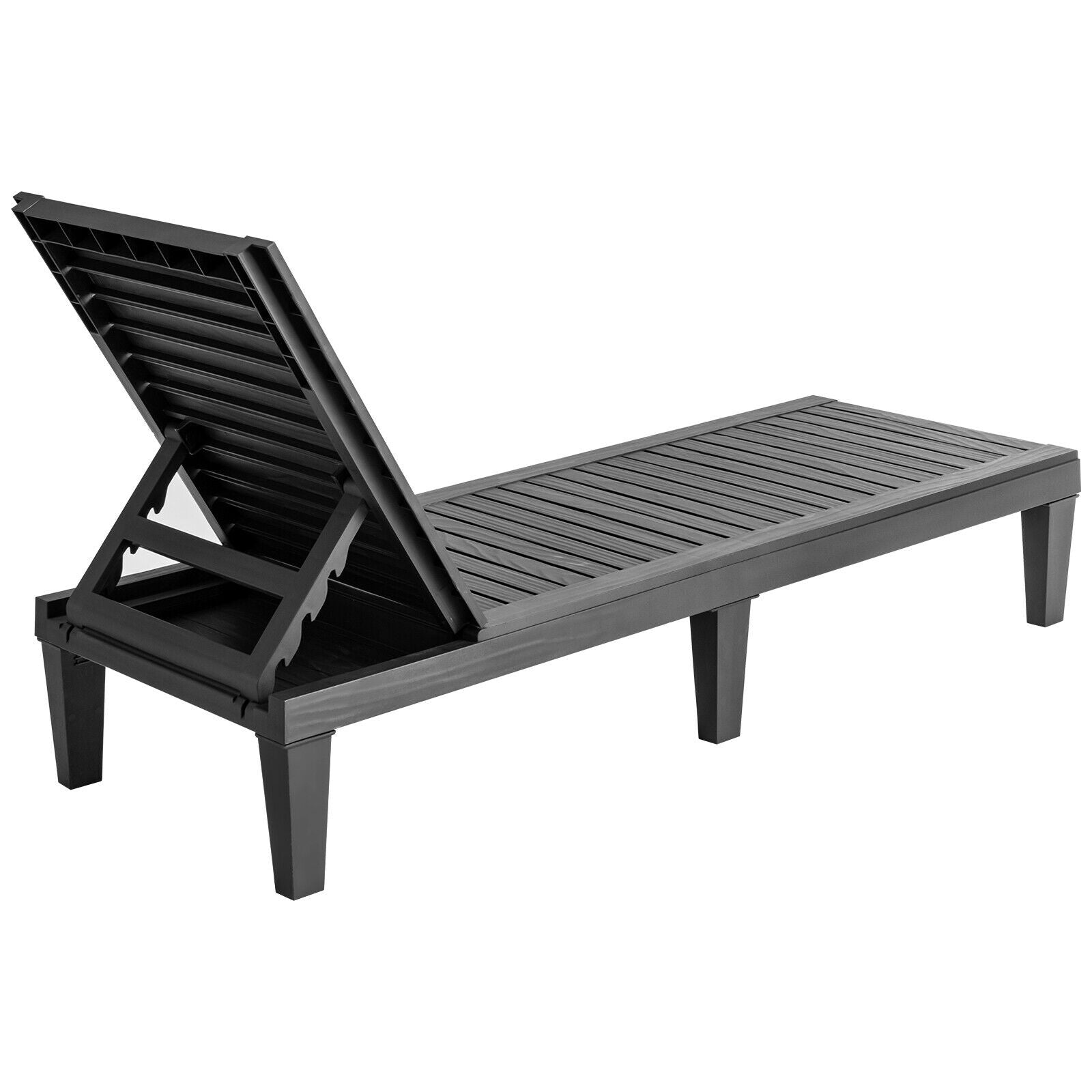 Outdoor Recliner with Adjustable Backrest - Black, Gray, Brown