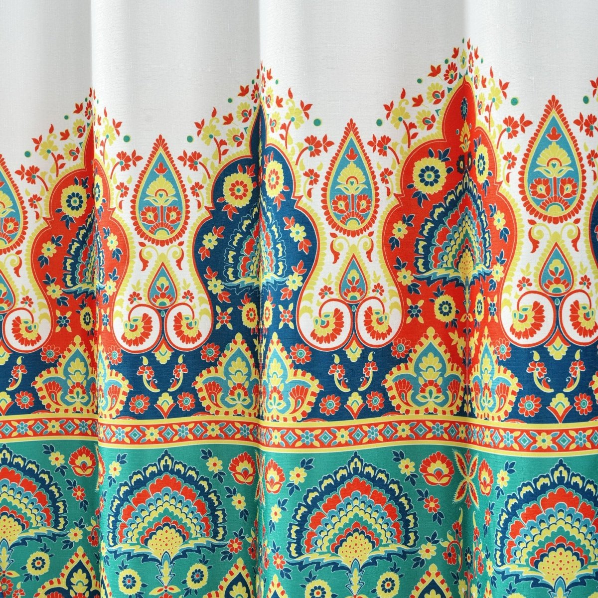 Bohemian Meadow Shower Curtain w/ Liner & Hooks - Complete Set