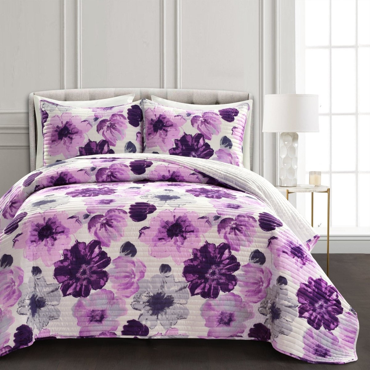 Leah 3 Piece Reversible Quilt Sets - 5 Colors