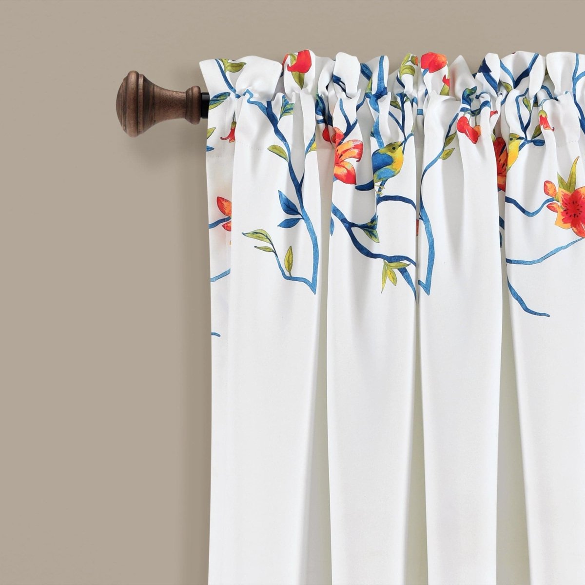 Neela Birds Light Filtering Window Curtain Panel Sets
