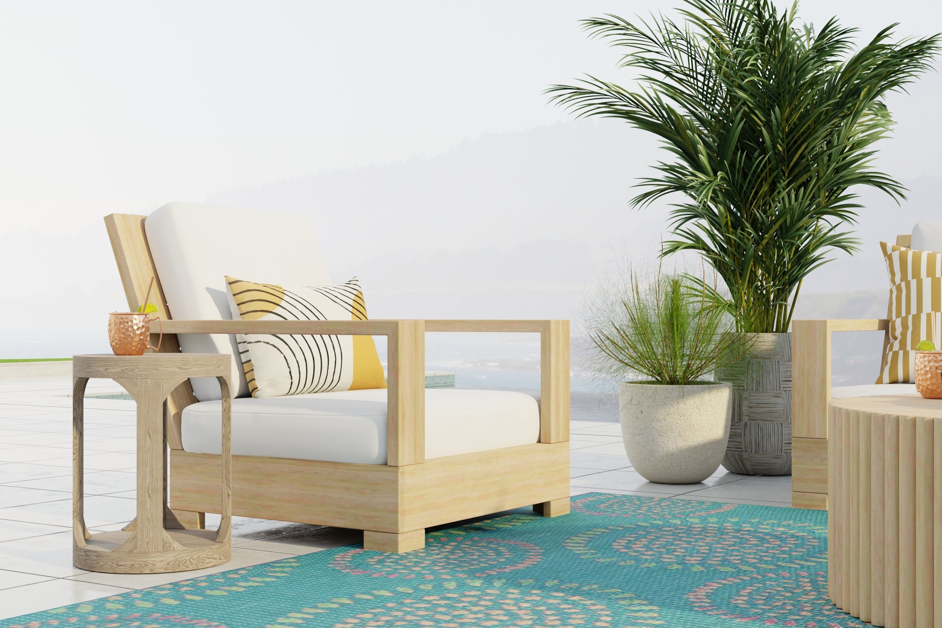 Molly Teal Outdoor Mat