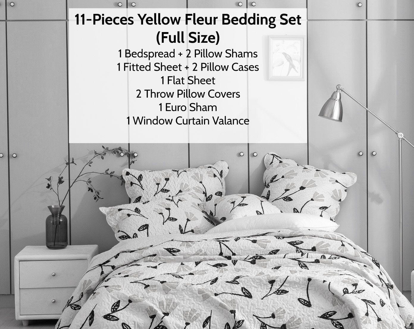 Bed in a Bag Bundle Set - Yellow Fleur
