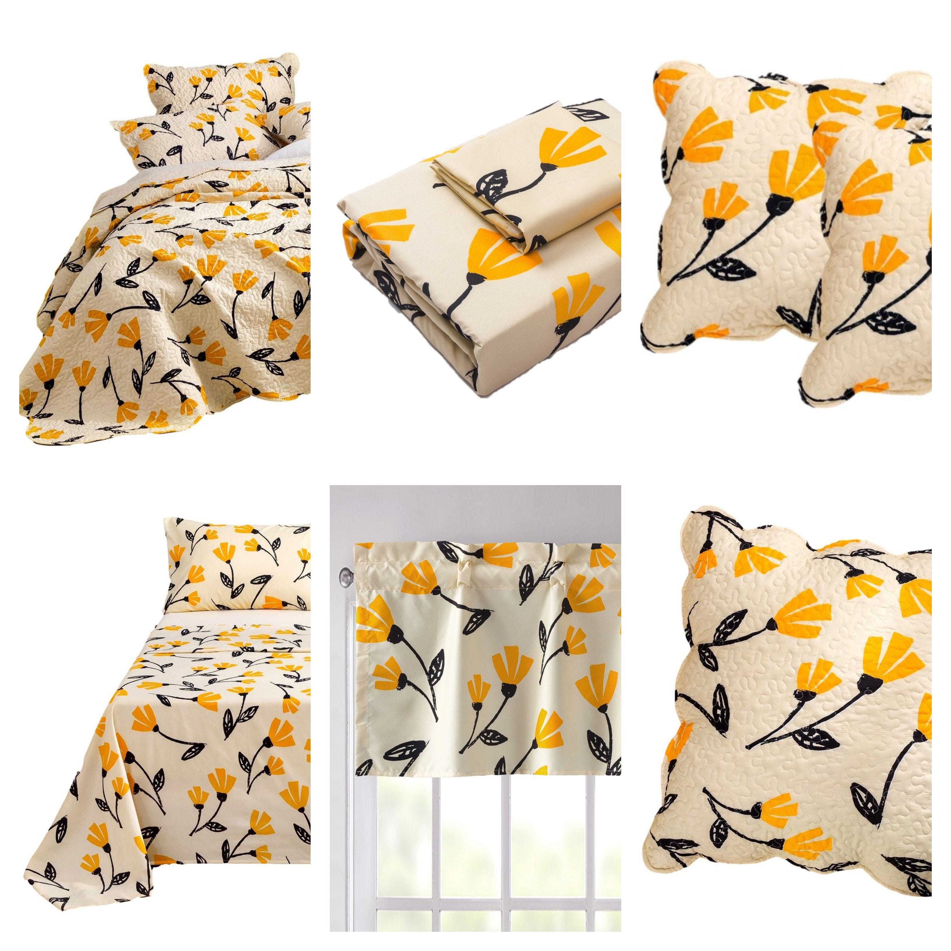 Bed in a Bag Bundle Set - Yellow Fleur