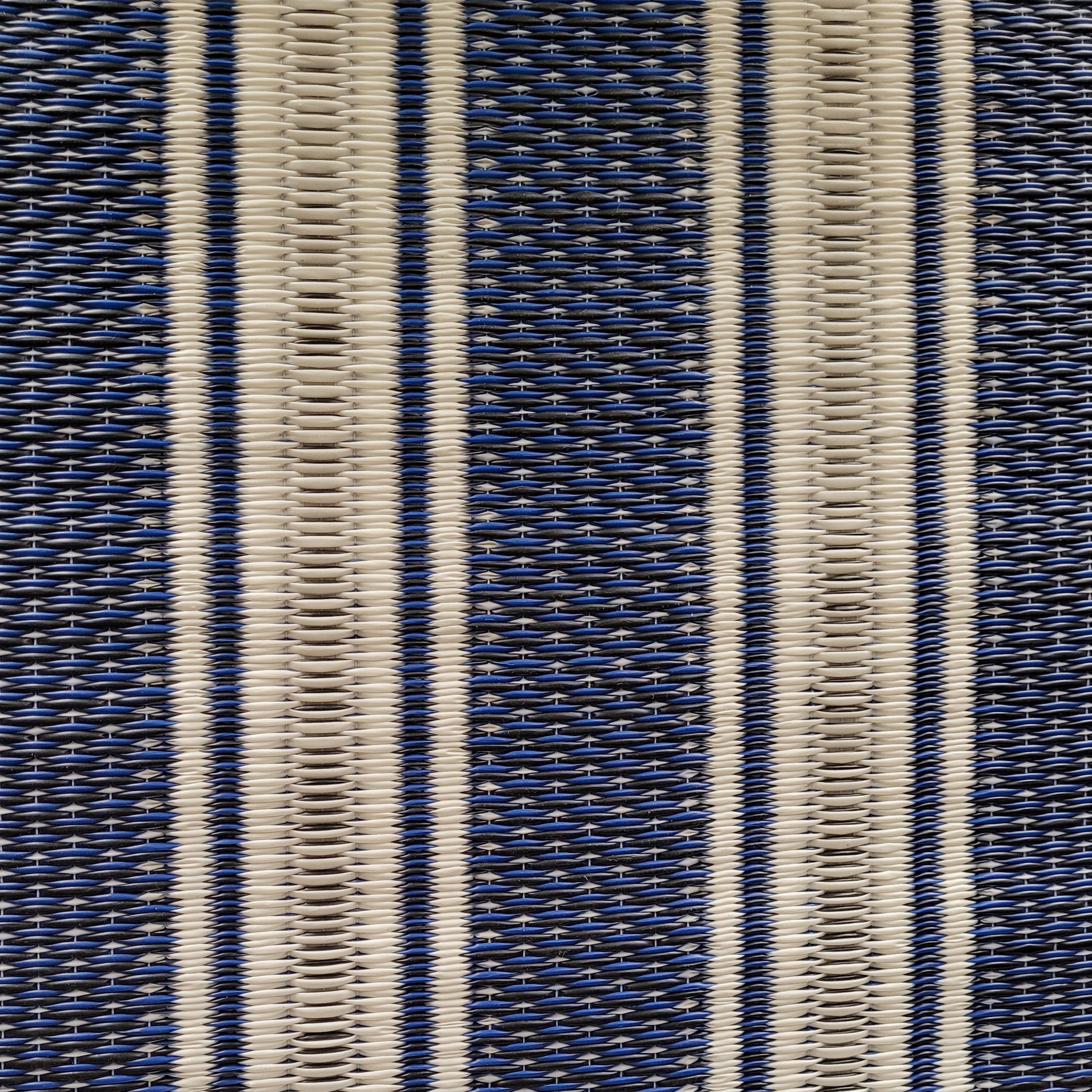 Vertical Stripe Blue & White Outdoor Mat