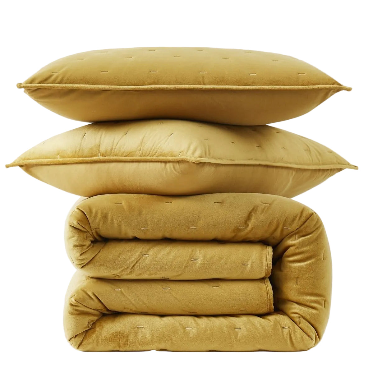 Haven Velvet Embroidered Stitch Cozy Super Soft Quilt 3 Piece Set