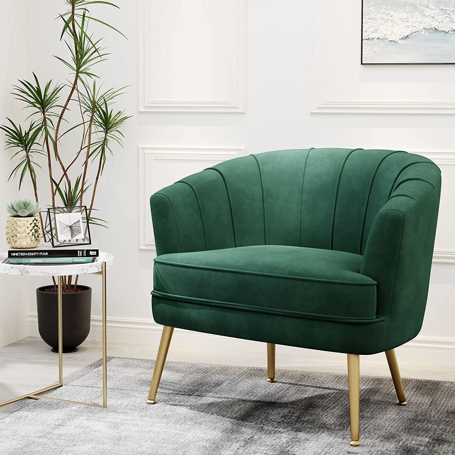 Green Velvet Accent Chair