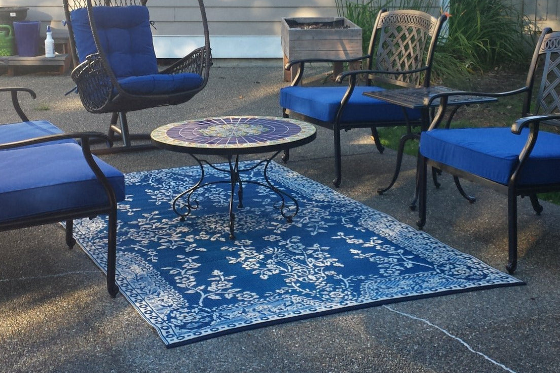 Garland Blue & White Reversible Outdoor Mat