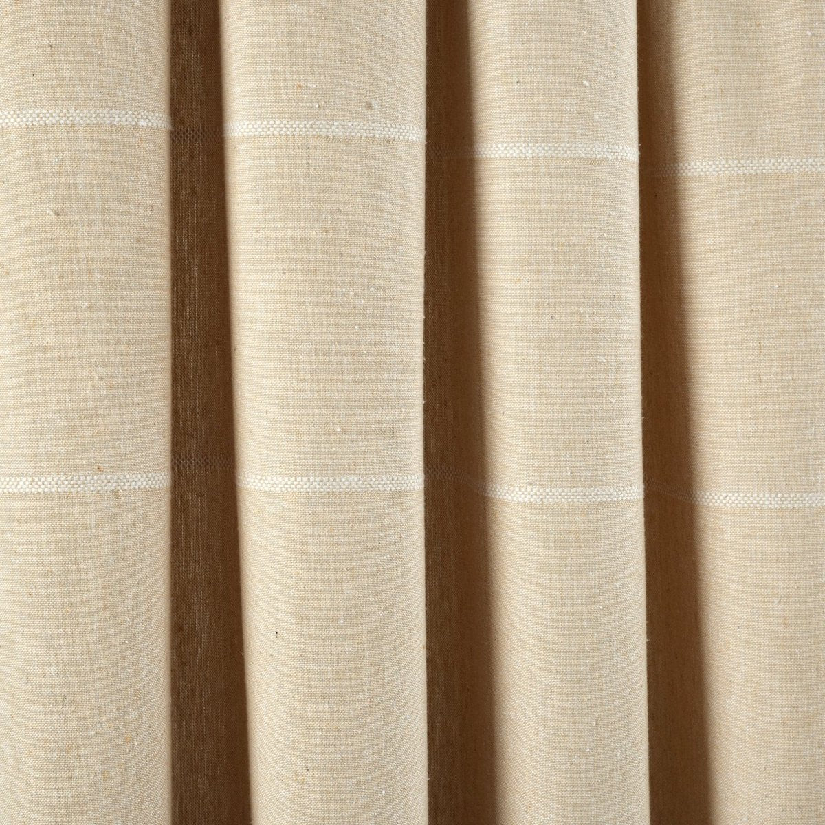 Farmhouse Boho Stripe Woven Tassel Yarn Dyed Recycled Cotton Blend Window Curtain Panel Sets