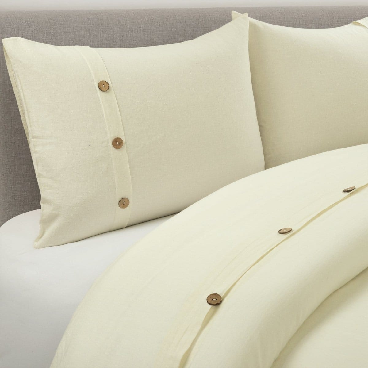Belgian Flax Linen Rich Cotton Blend Duvet Cover 3 Piece Sets