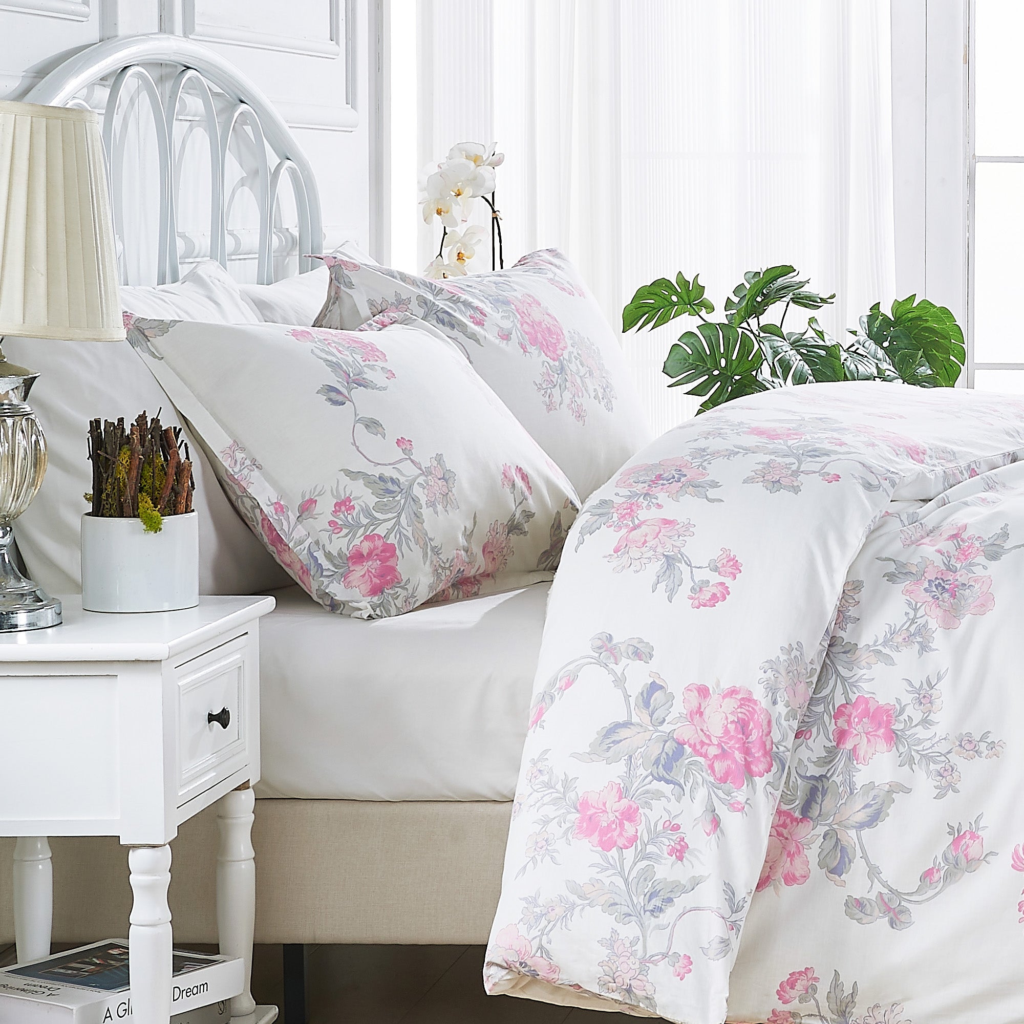 Jardin De Rose Printed Cotton Percale Duvet Sets