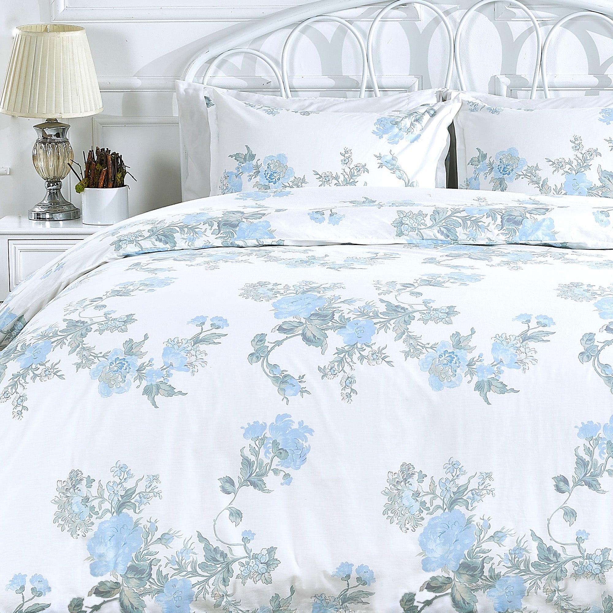 Jardin De Rose Printed Cotton Percale Duvet Sets