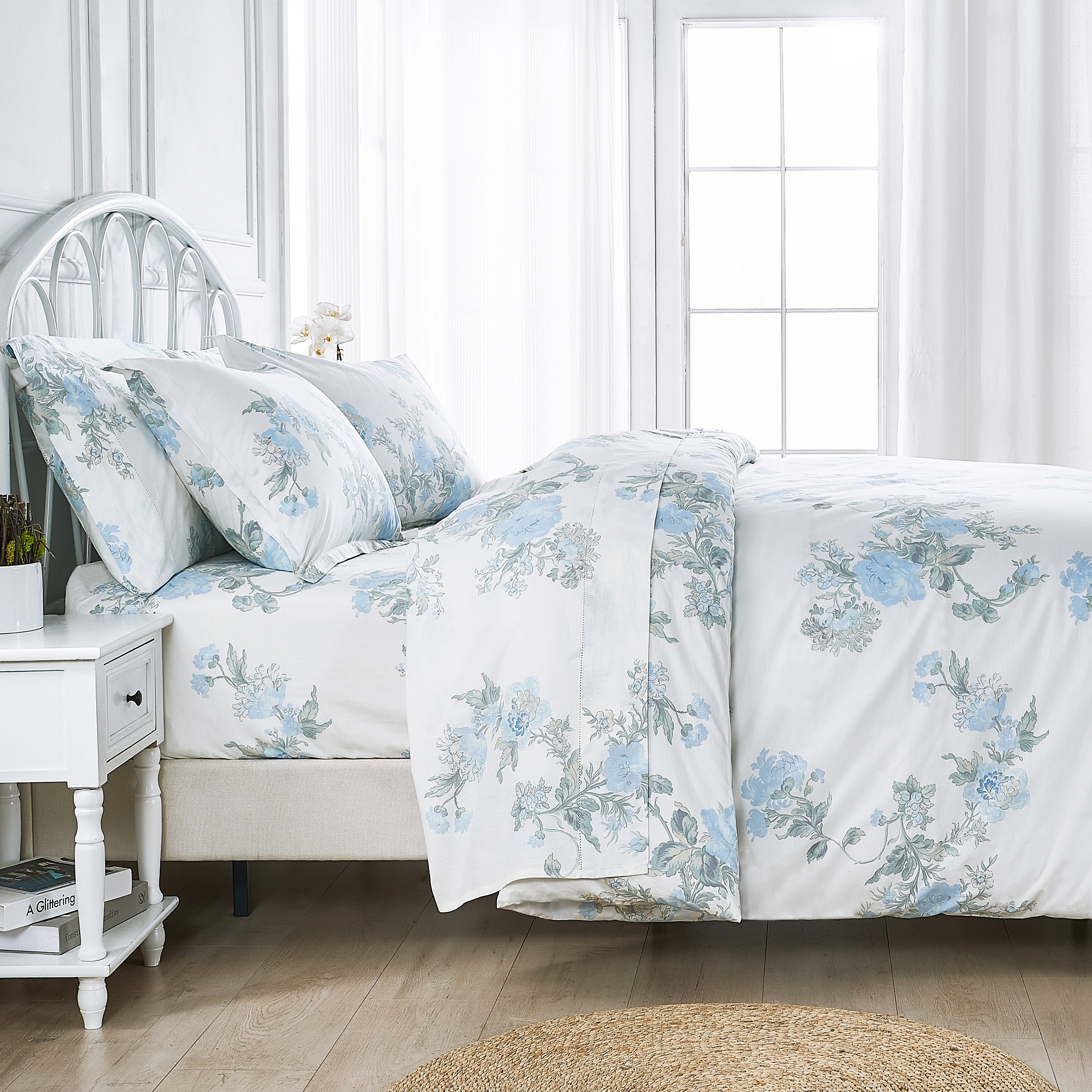 Jardin De Rose Printed Cotton Percale Duvet Sets