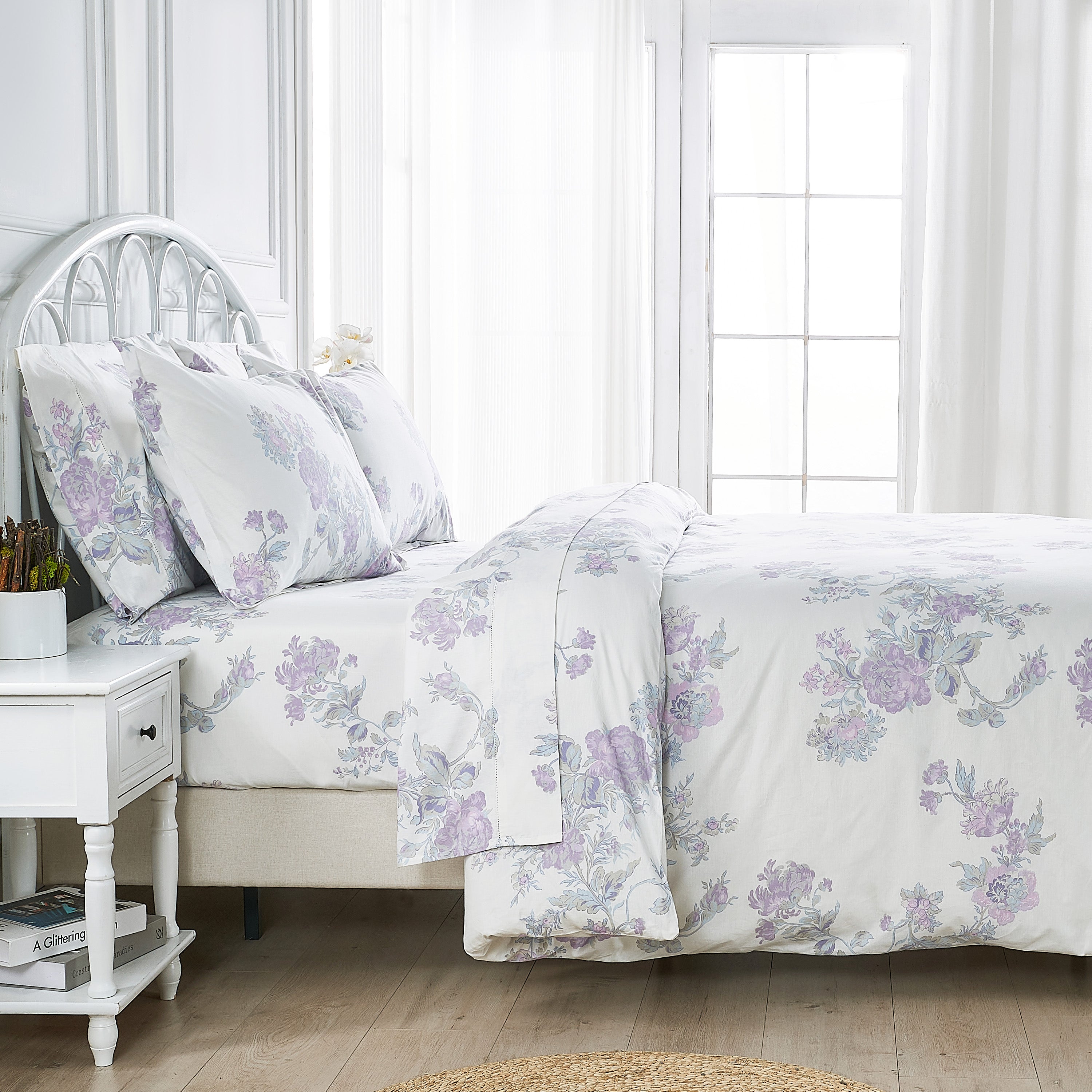 Jardin De Rose Printed Cotton Percale Duvet Sets