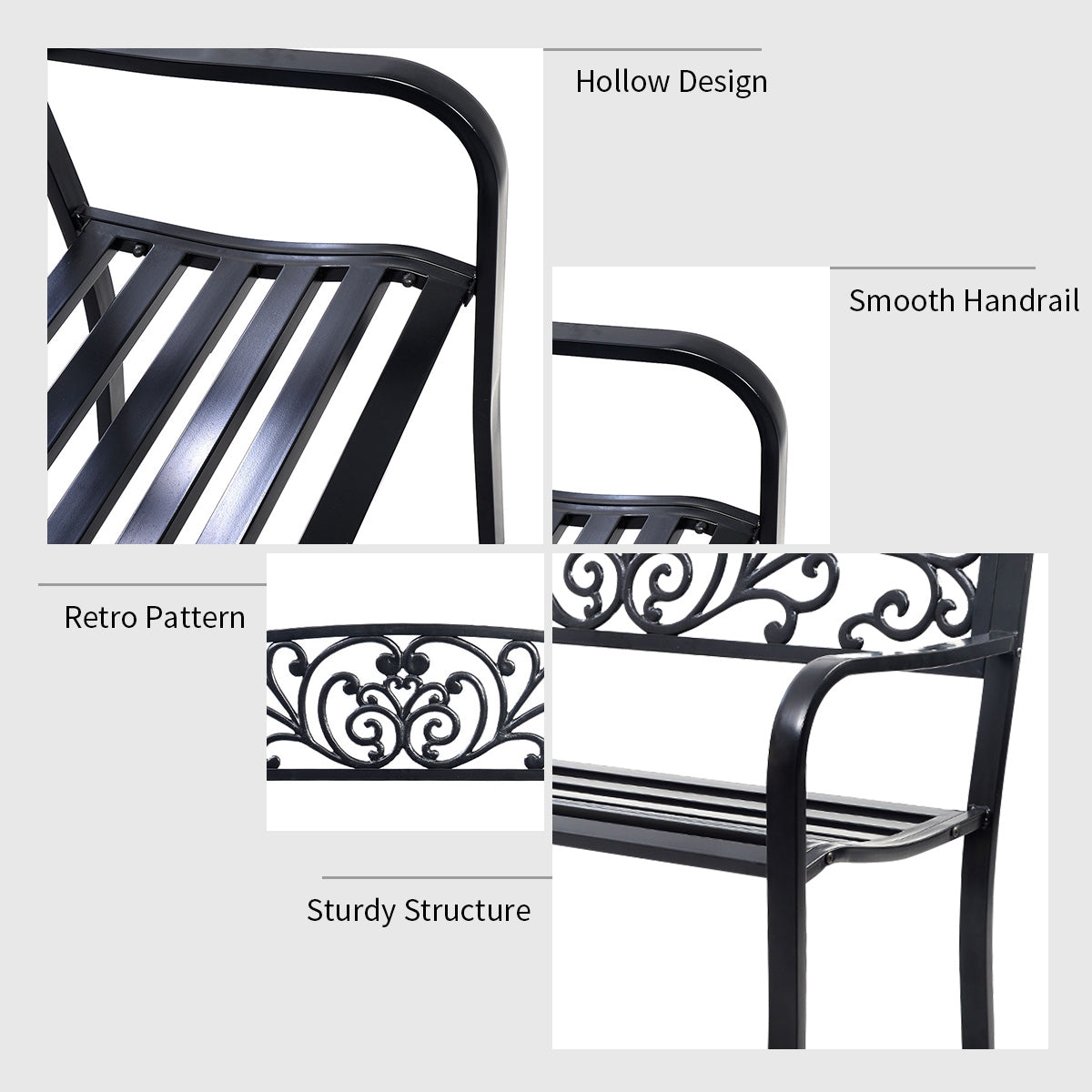 50 Inch Cast Iron Bench