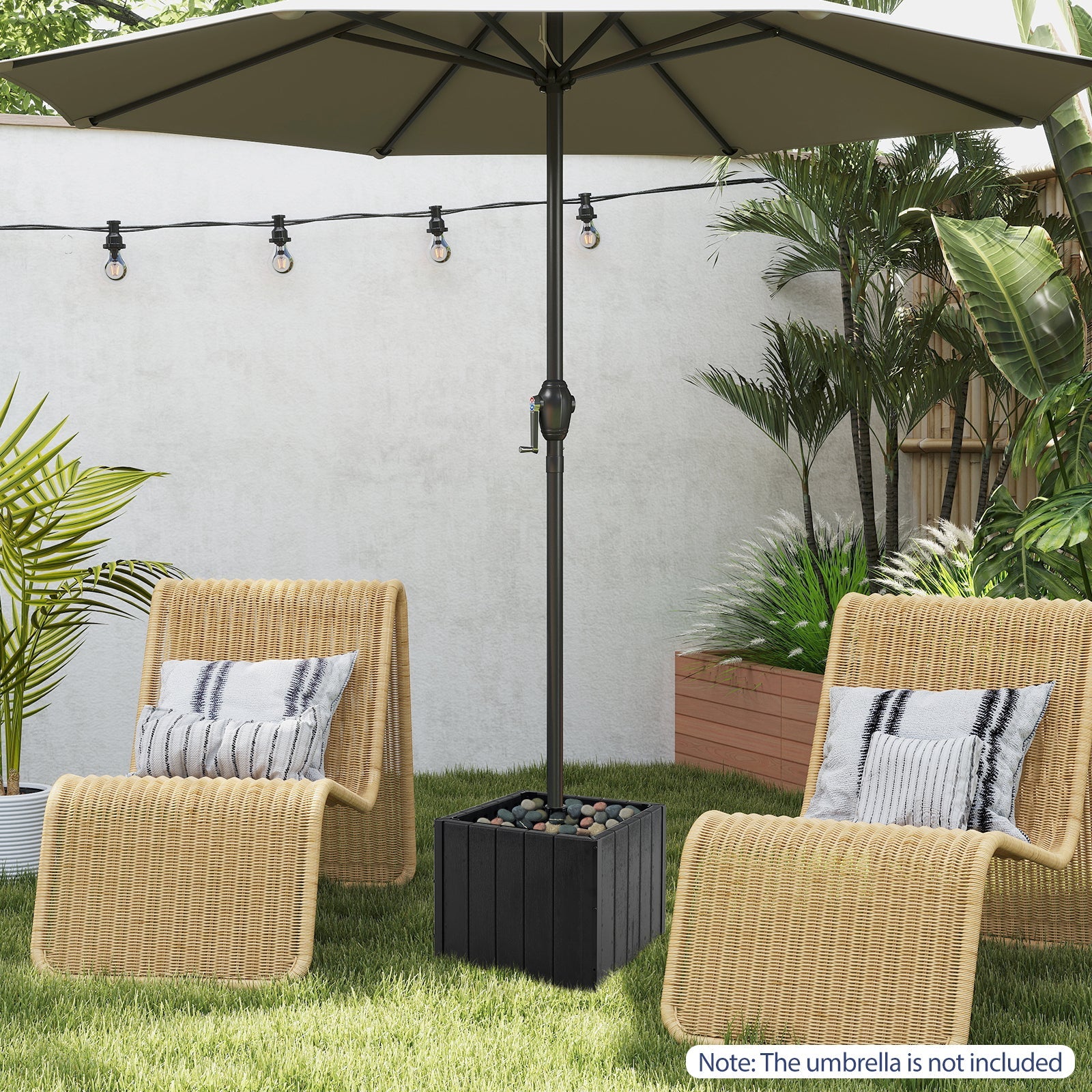2-in-1 Outdoor Umbrella Base/Planter - Black