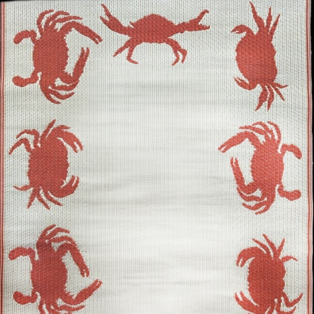 Crab Orange & Cream Outdoor Mat
