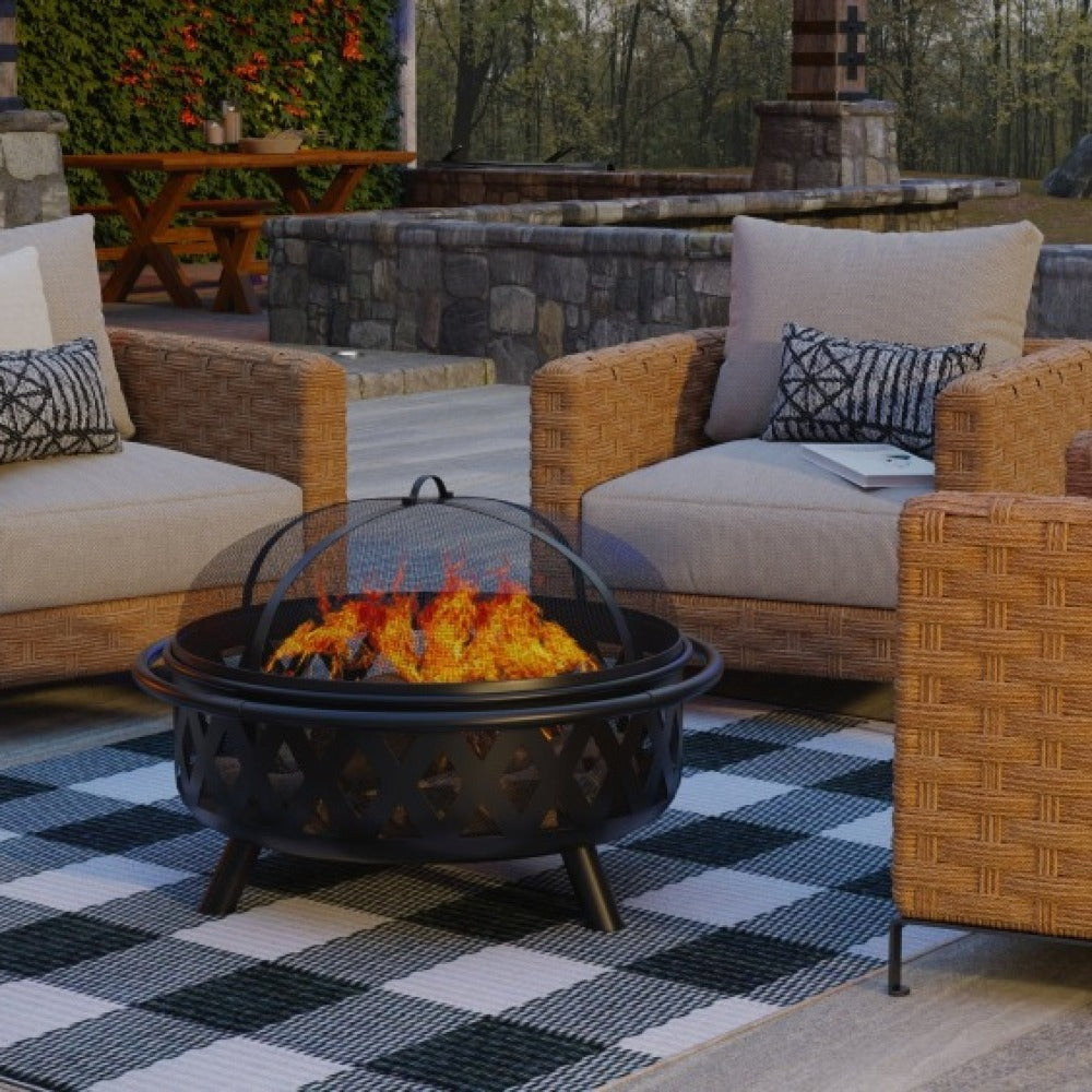 Buffalo Plaid Black & White Outdoor Mat