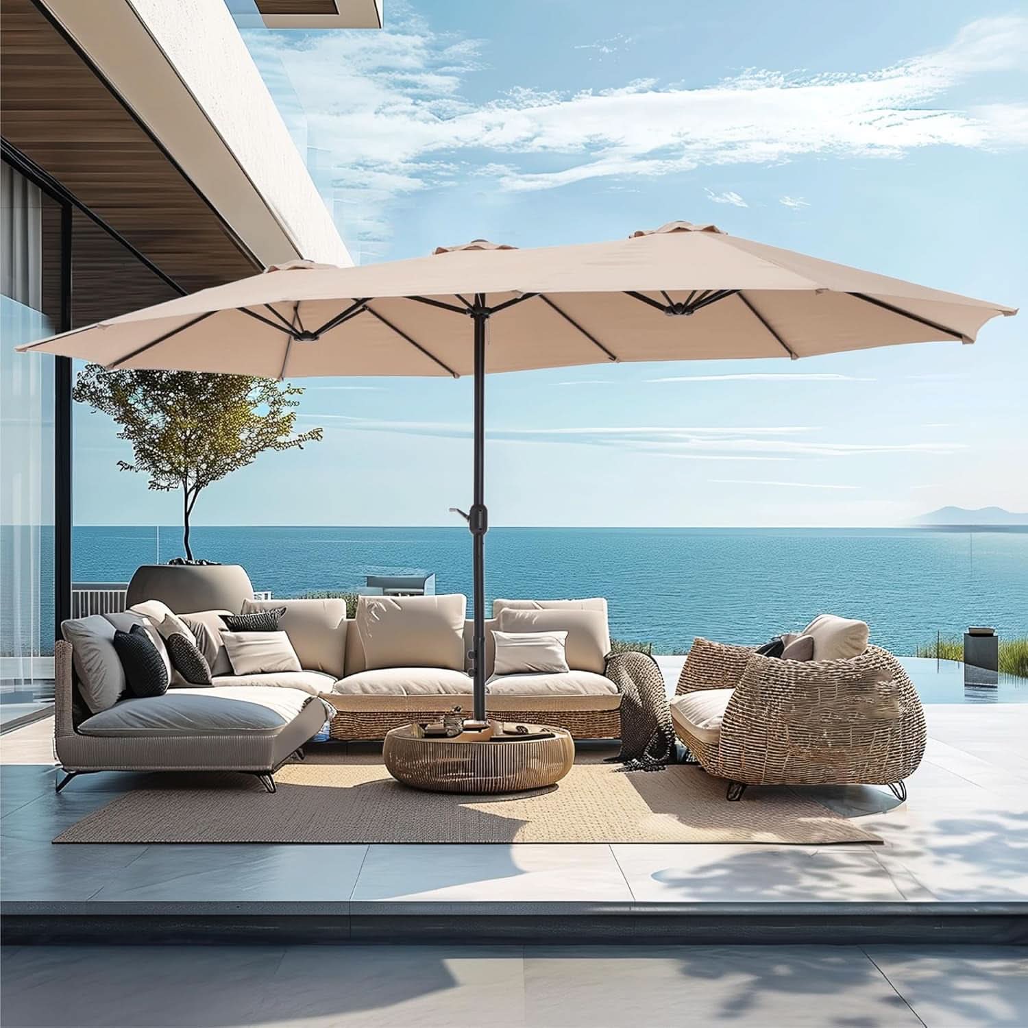 15 Foot Extra Large Patio Umbrella For Outdoor Shade