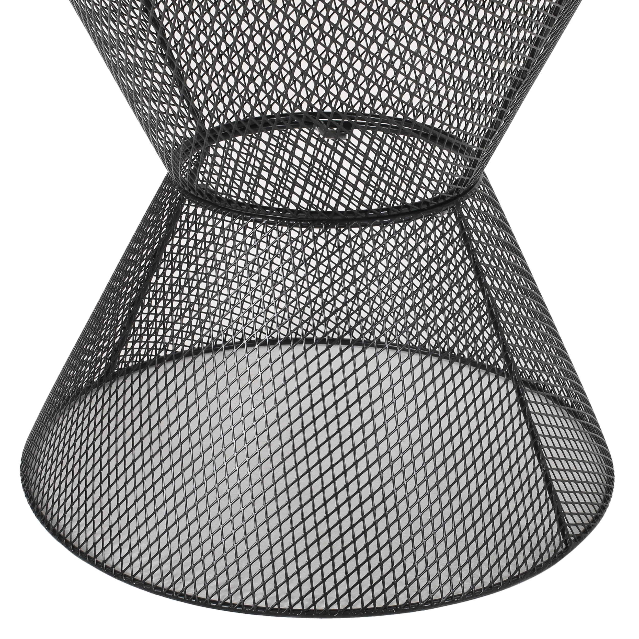 NEVADA Indoor/Outdoor Side Table in Matte Black Mesh Finish