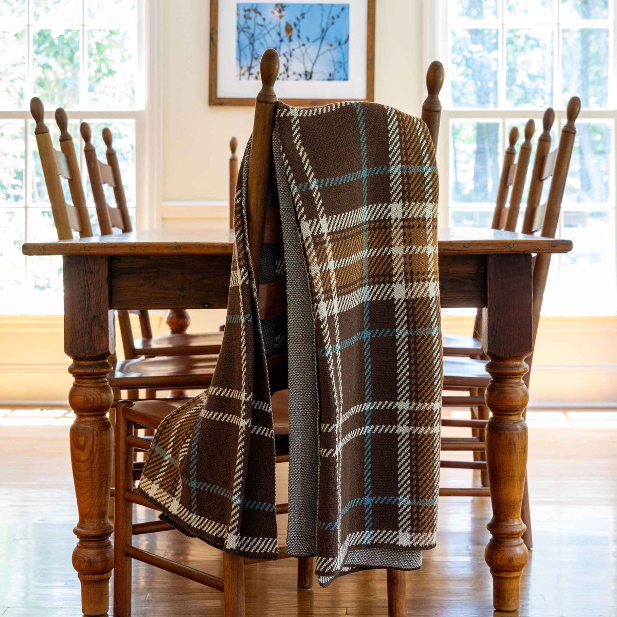 Rustic Plaid - Cotton Sustainable Knit Traditional Throw Blanket
