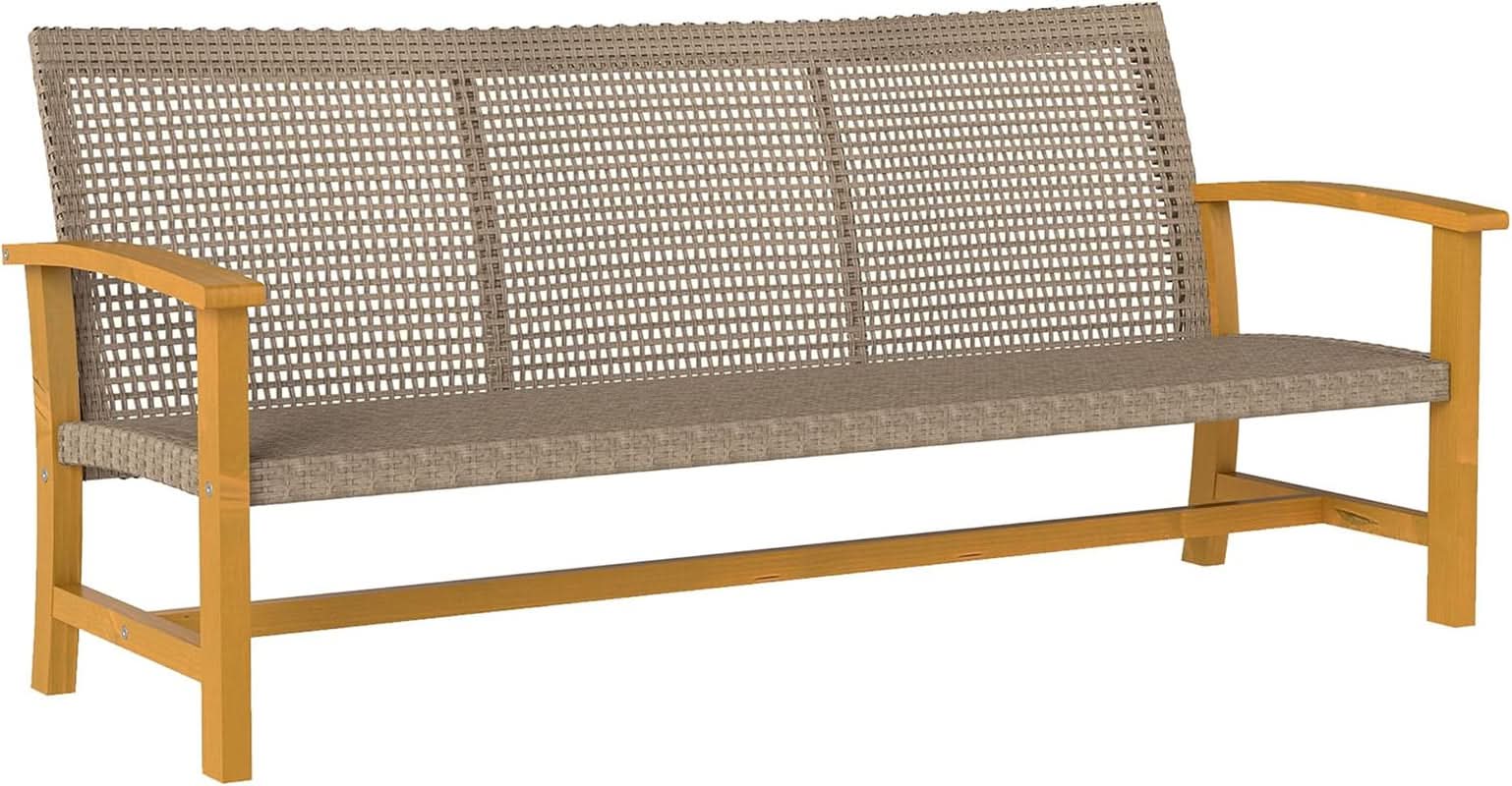 Spacious Wicker Outdoor Couch for Three