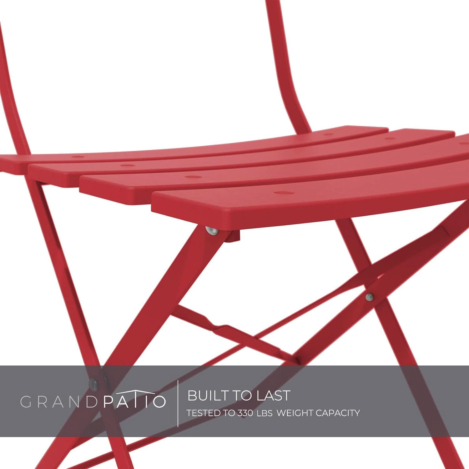 3-Piece Folding Outdoor Bistro Set in Red