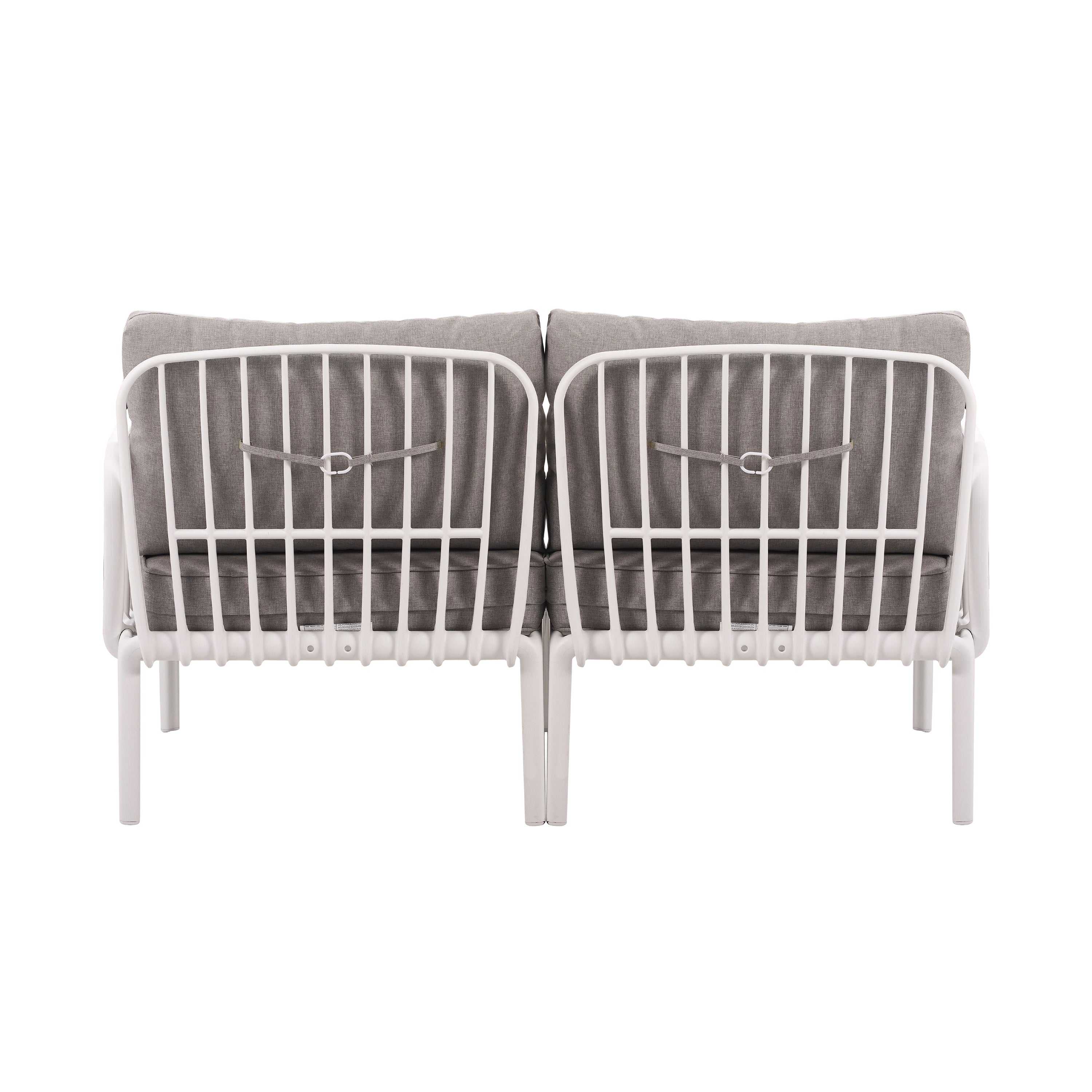 3 Piece Patio Conversation Set - White & Gray