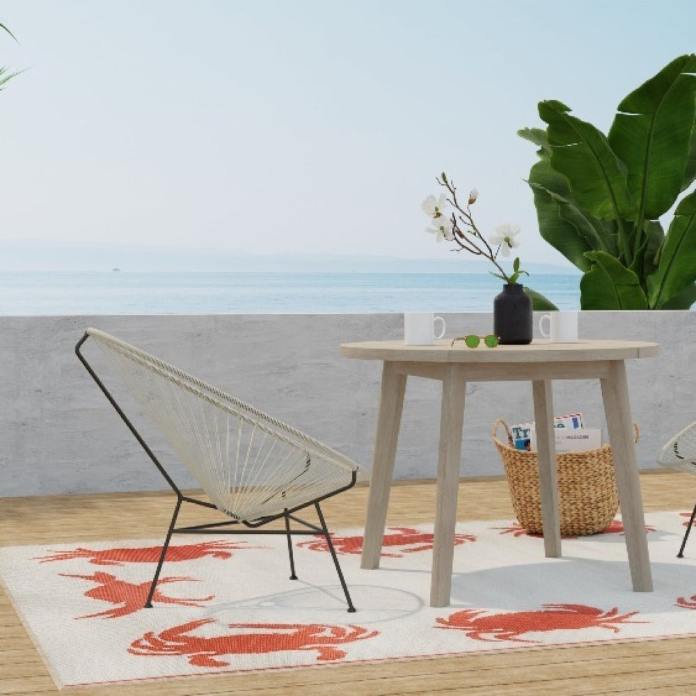 Crab Orange & Cream Outdoor Mat