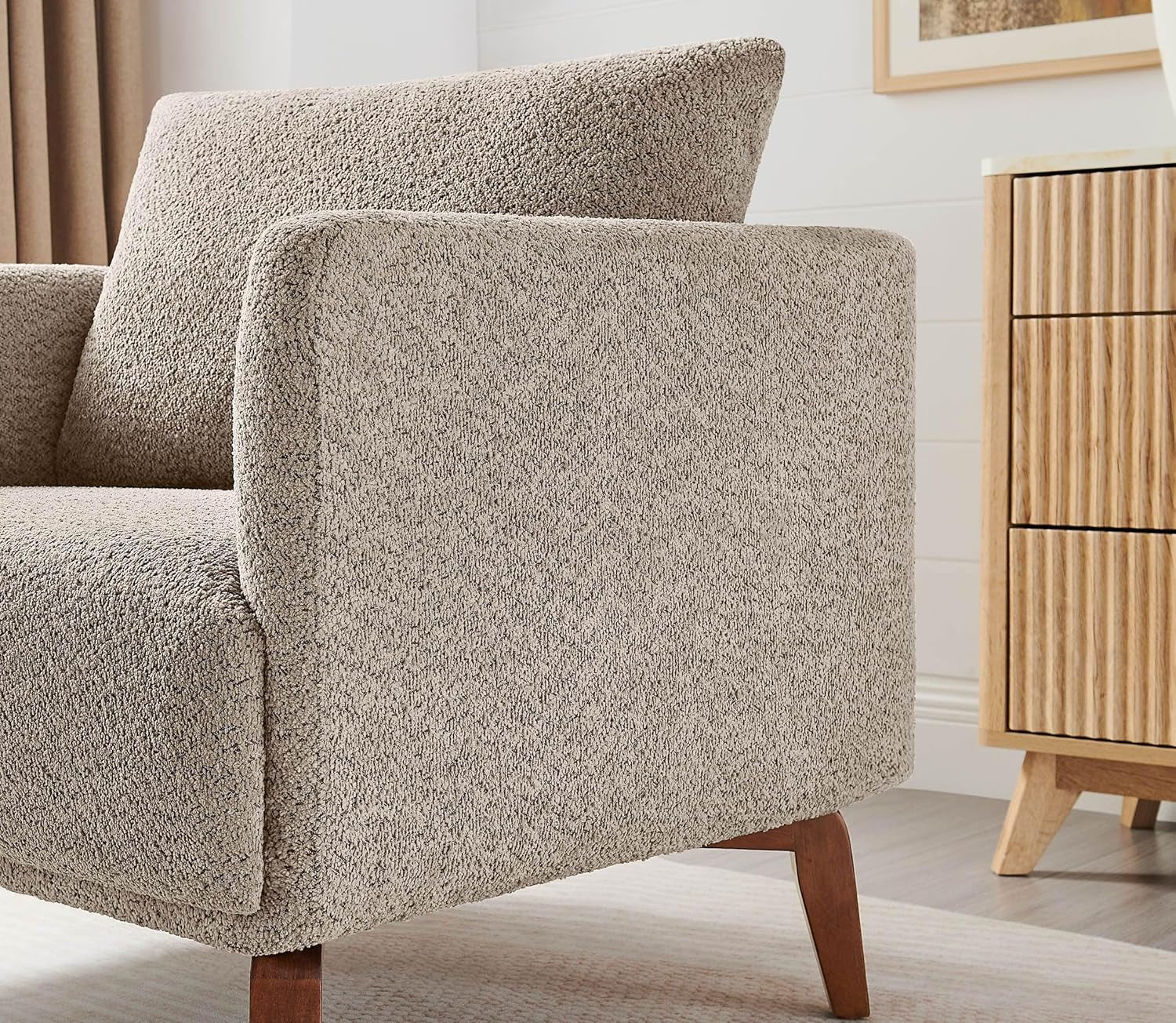 Oversized Upholstered Accent Chair In Greige