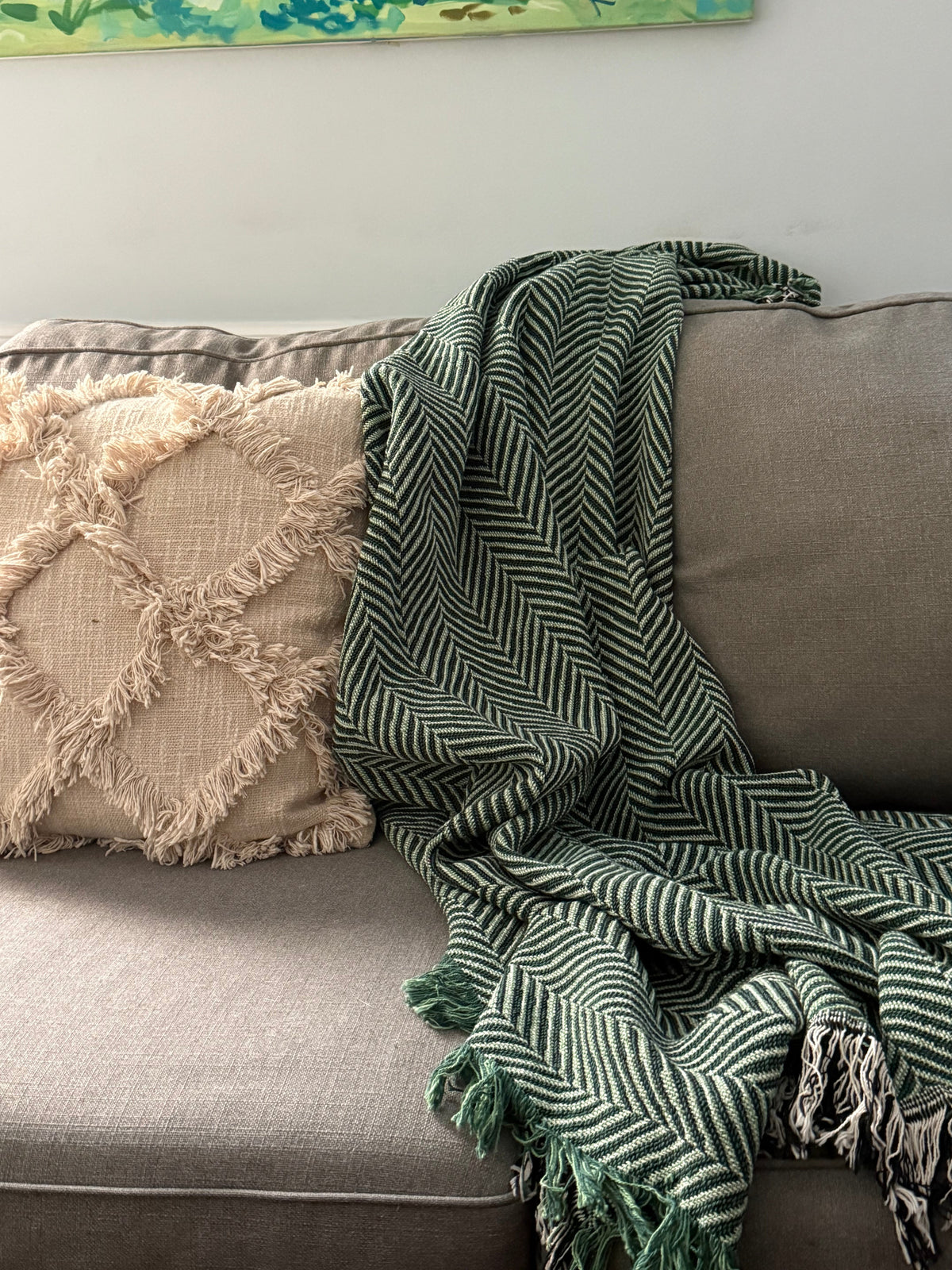 Golden Herringbone Jacquard Woven Throw