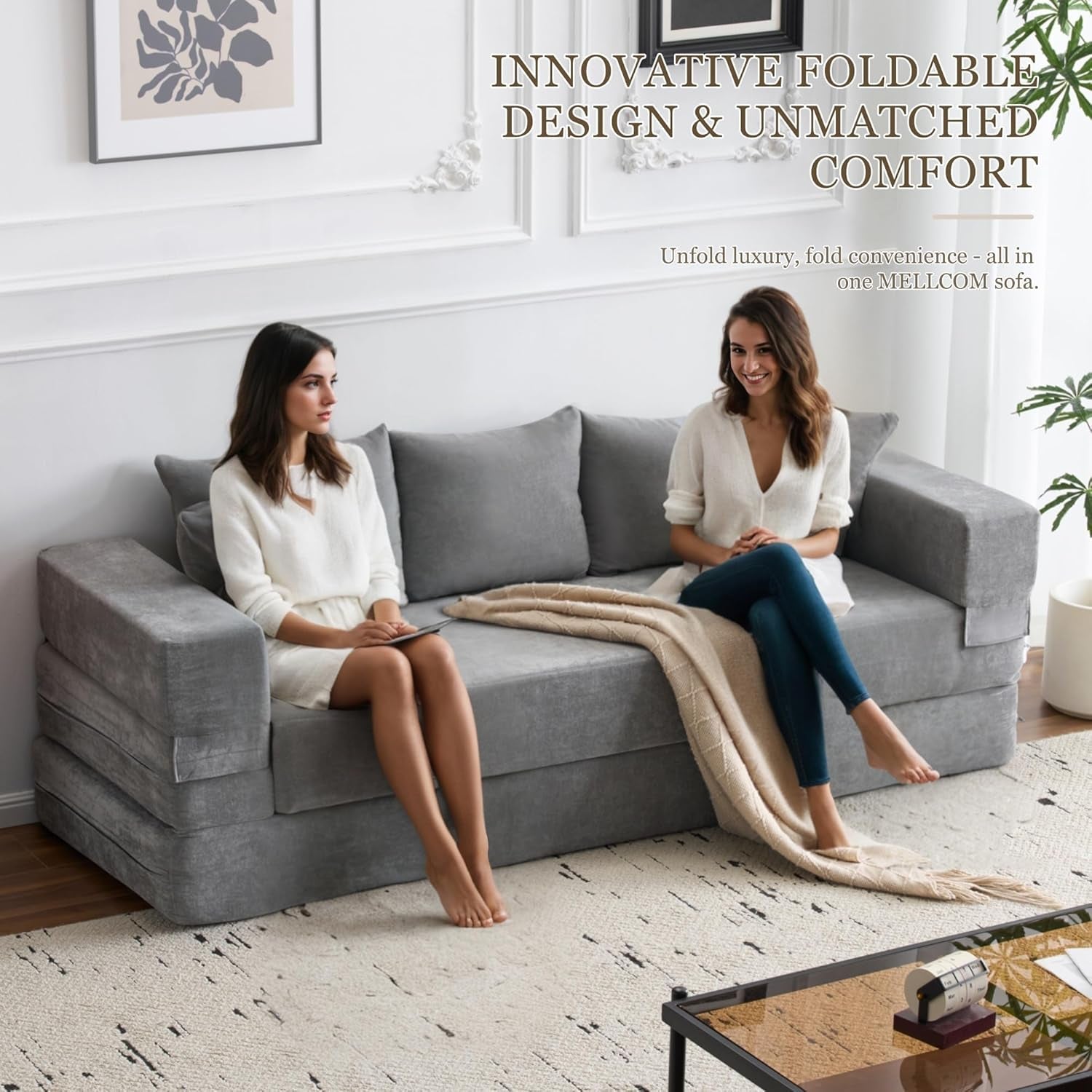 4 In 1 Convertible Folding Sofa Bed With Pillows