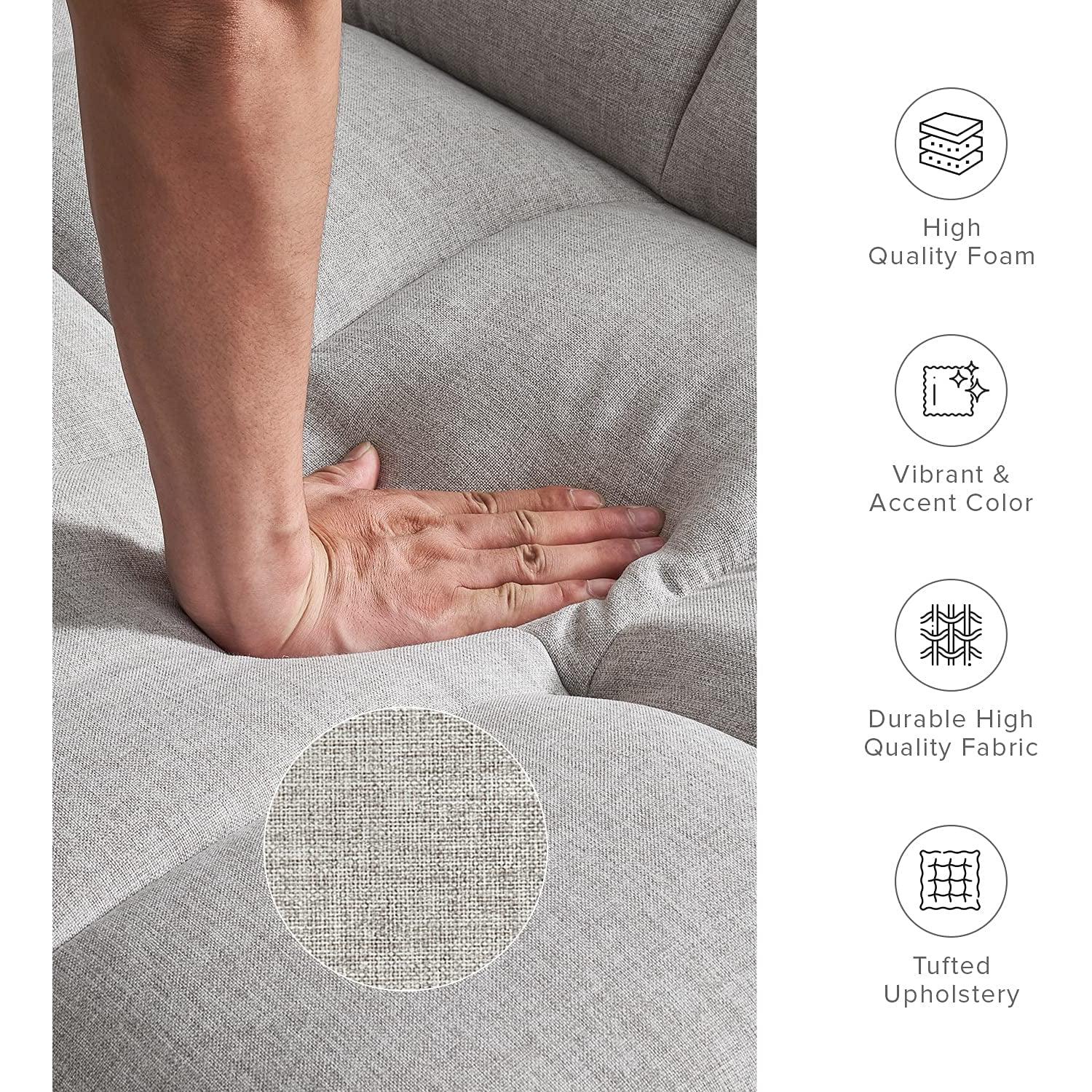 Light Gray Fabric Futon Sofa Bed