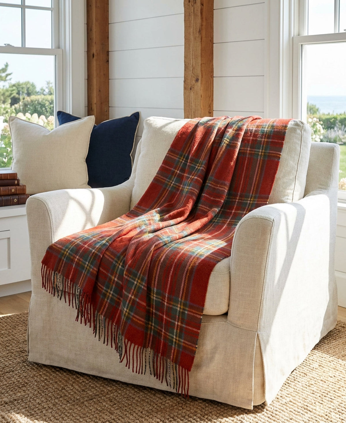 Highland Tweeds Pure New Wool Fluffy Throw - Antique Royal Stewart