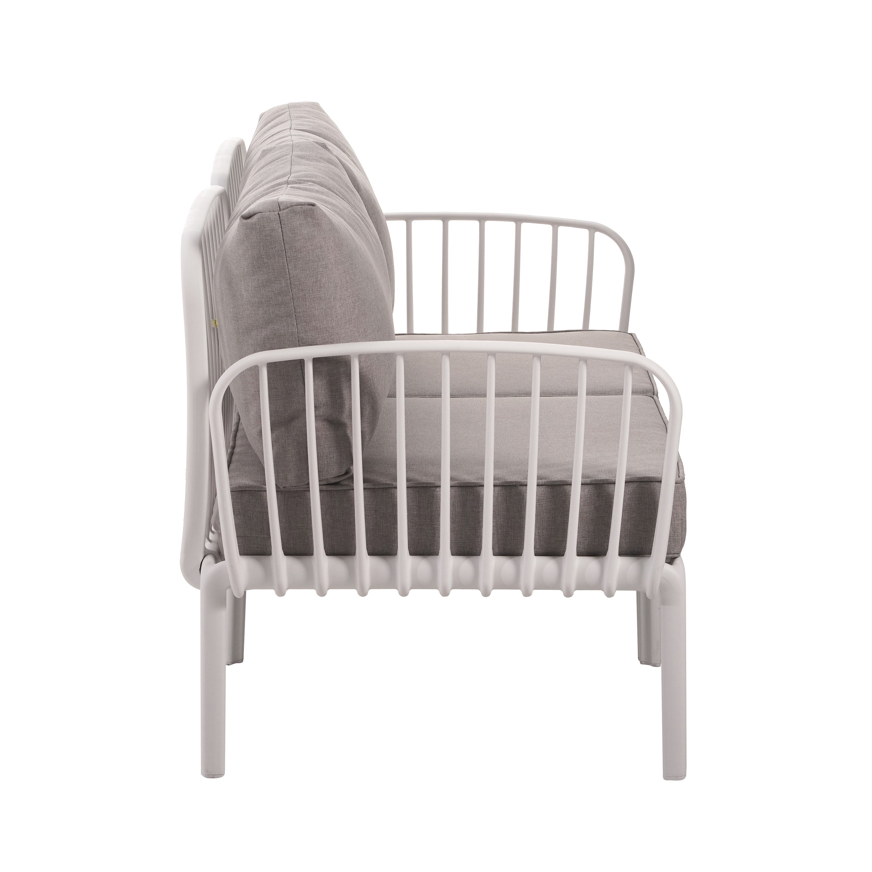 3 Piece Patio Conversation Set - White & Gray