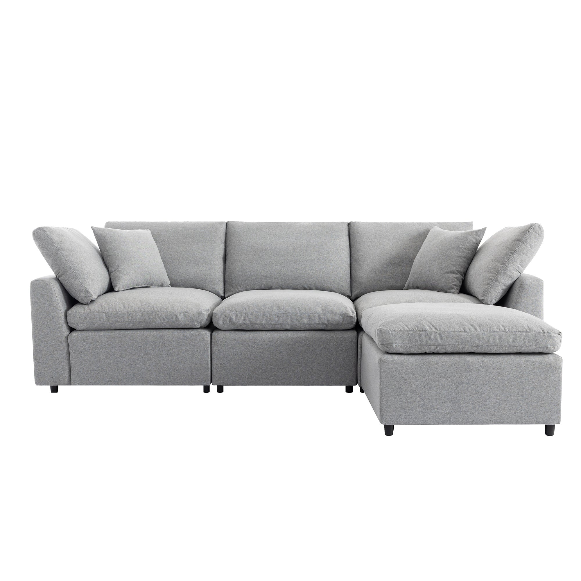 Down Filled Sectional Sofa in Grey