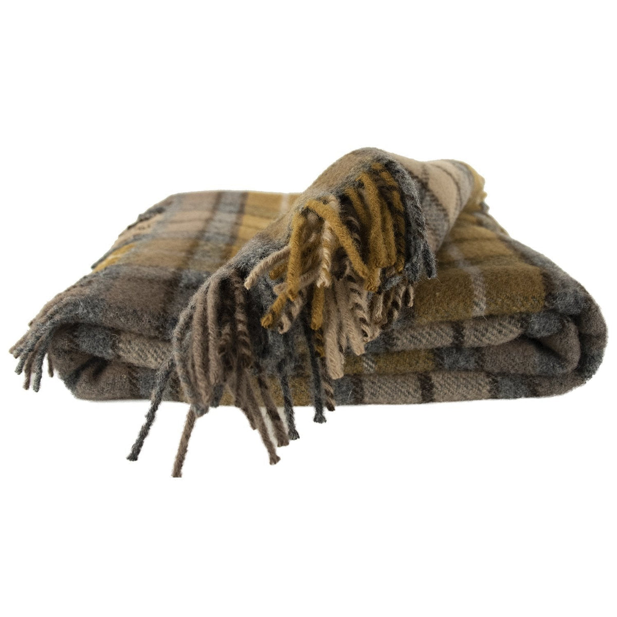Highland Tweeds Pure New Wool Fluffy Throw - Natural Buchanan
