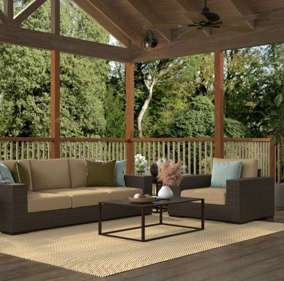 Basic Cream & Brown Reversible Outdoor Mat