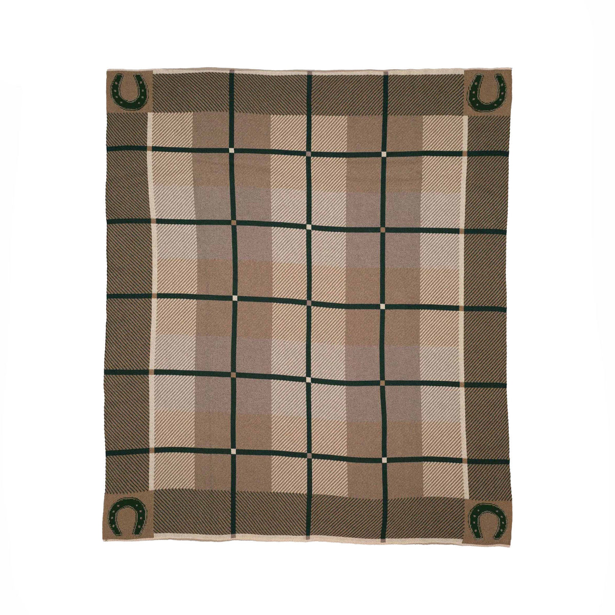 Equestrian Barn Plaid - Cotton Sustainable Knit Stripe Throw Blanket
