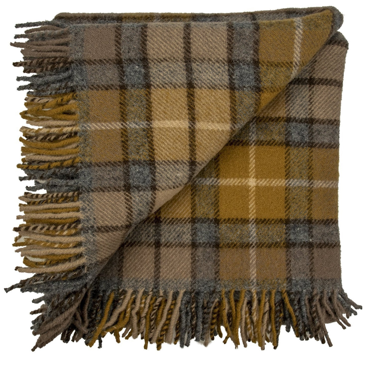Highland Tweeds Pure New Wool Fluffy Throw - Natural Buchanan