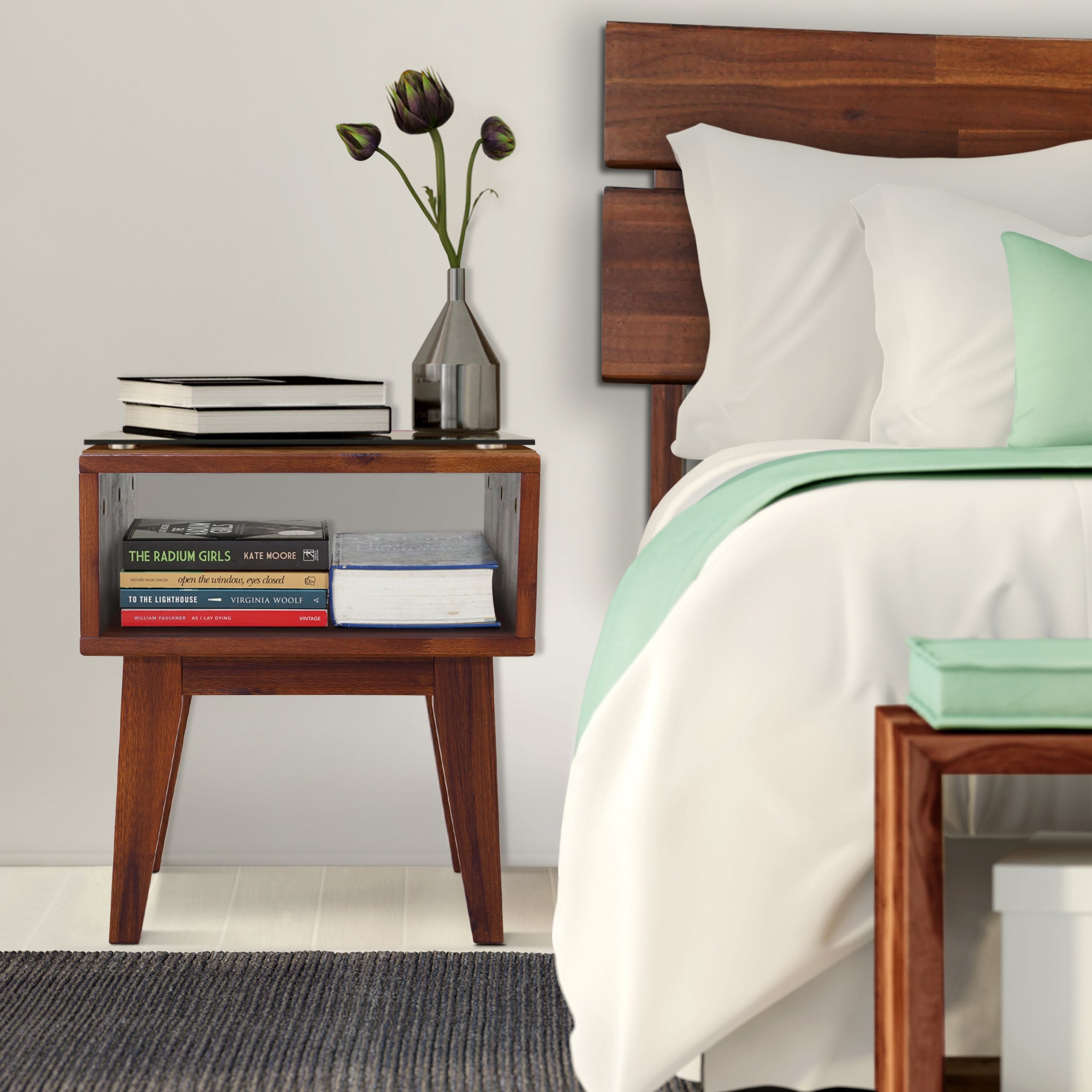 Serena Solid Acacia Wood Nightstand - 6 Colors