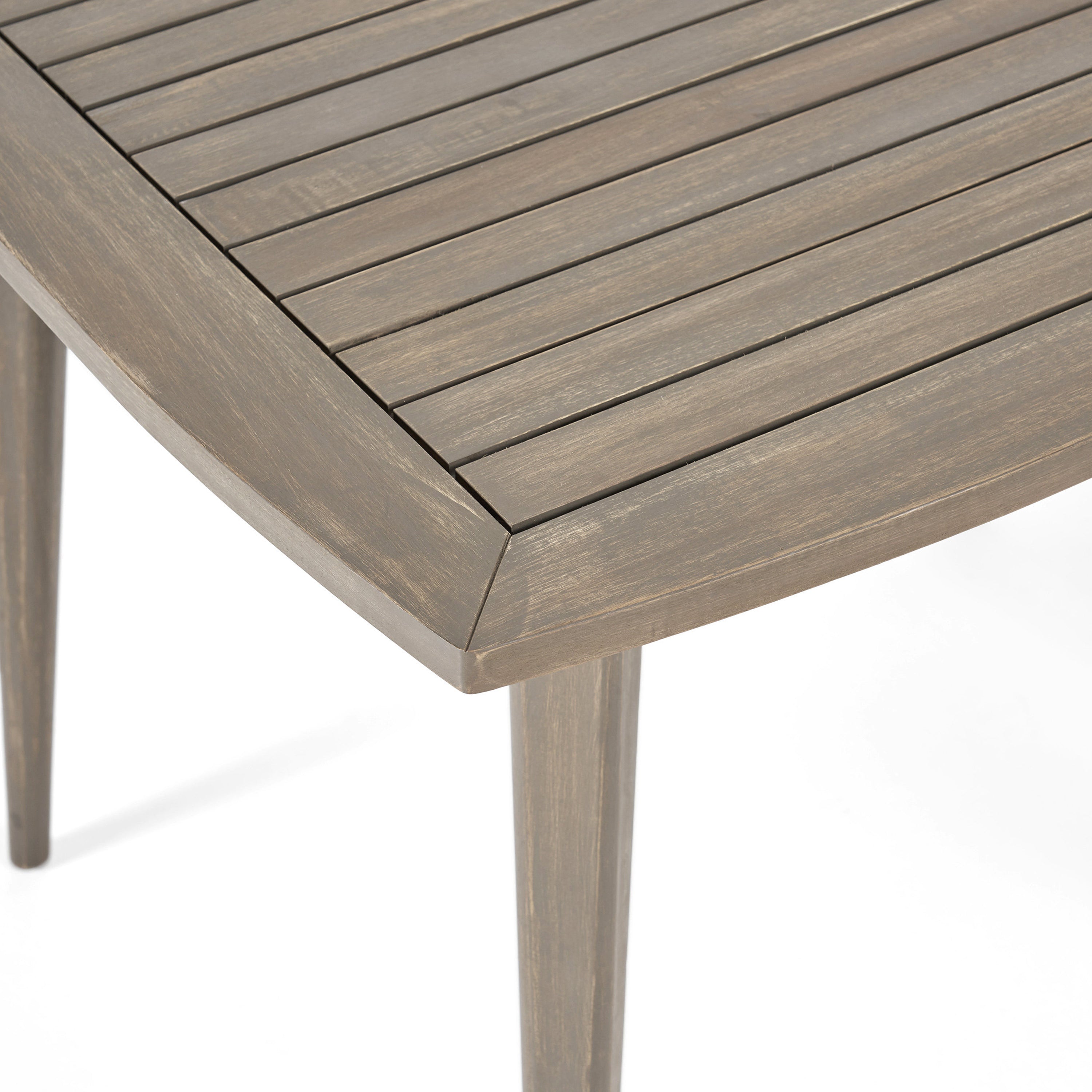 Outdoor Square Acacia Wood Table in Gray Finish